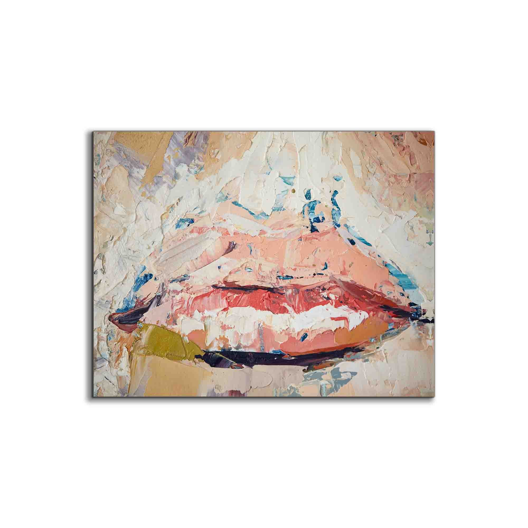 Canvas Wall Art Palette Knife "Painted Lips" 48x36-Wall Art-DECOROLALA