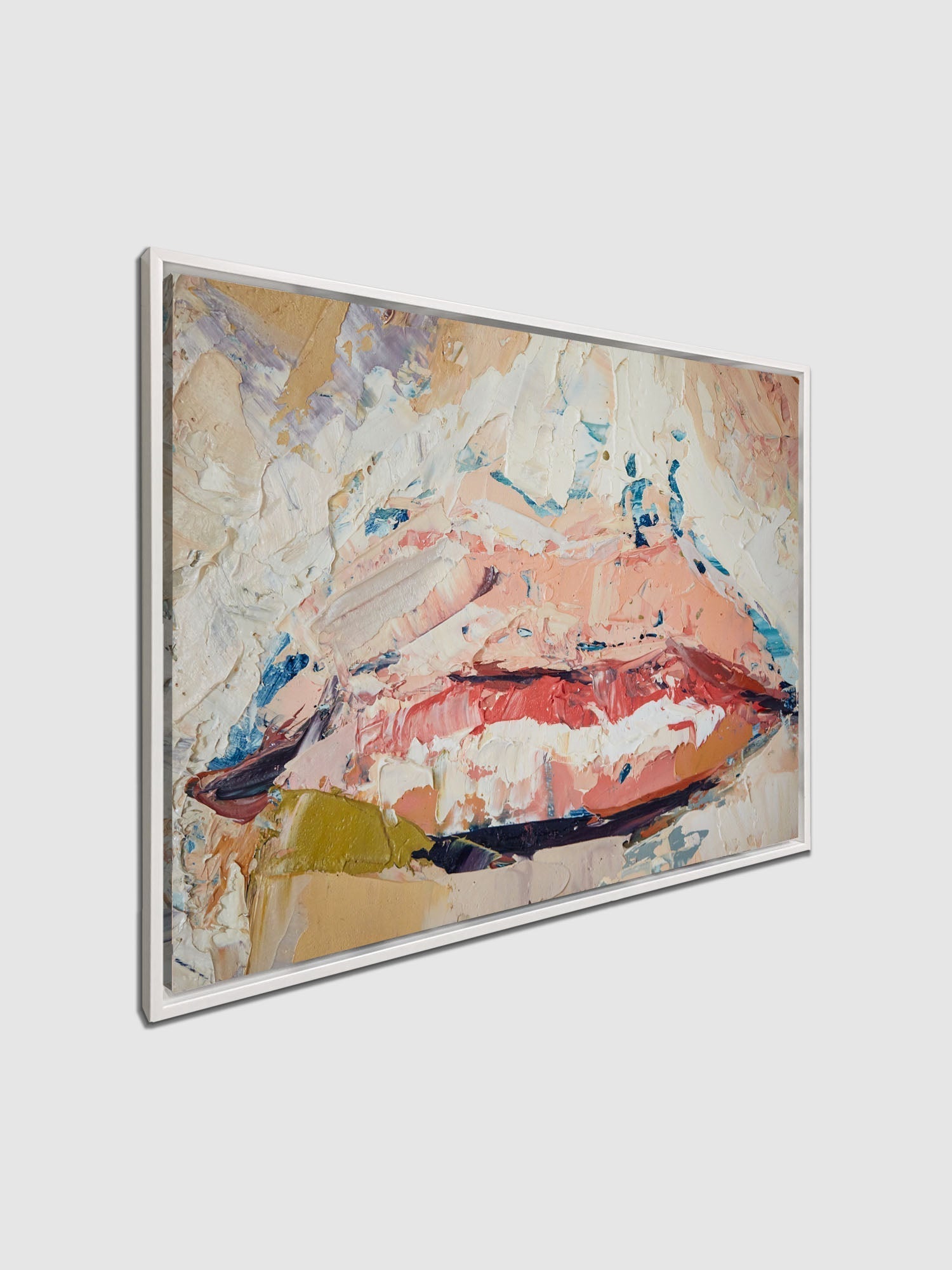 Canvas Wall Art Palette Knife "Painted Lips" 48x36-Wall Art-DECOROLALA