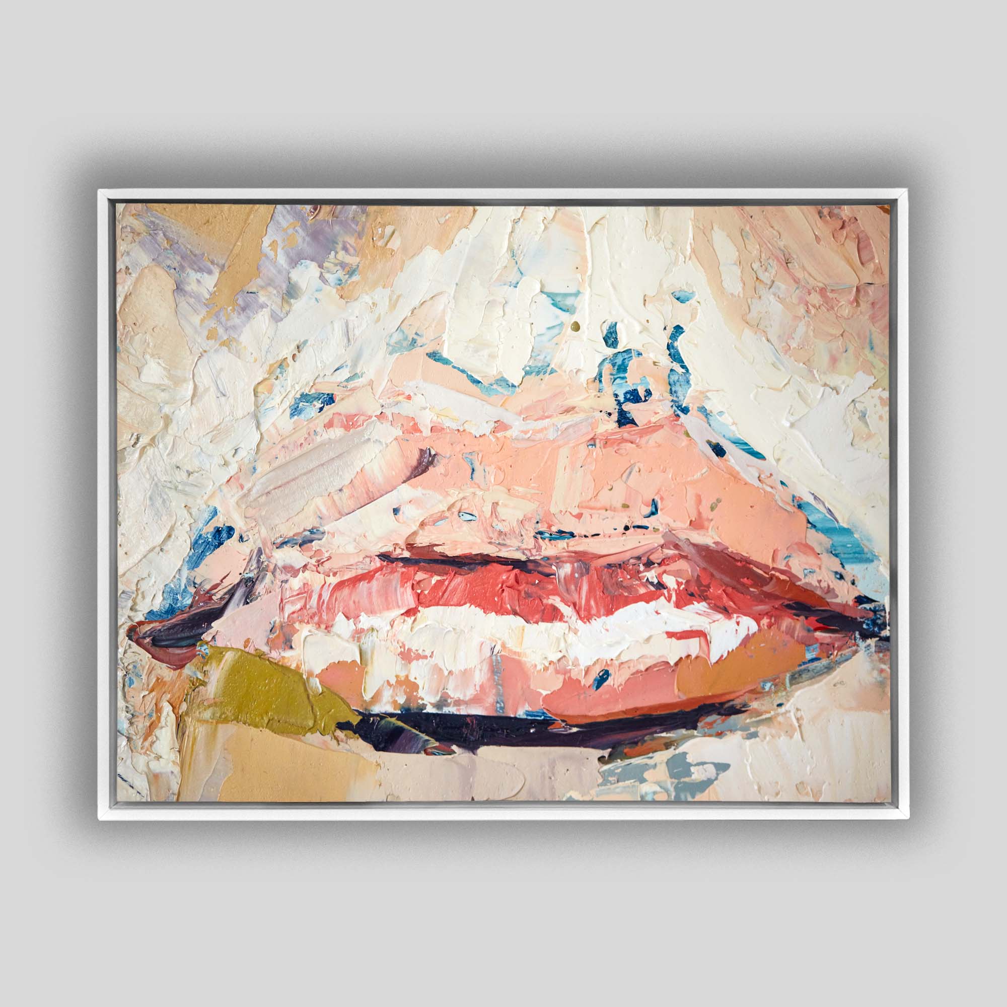 Canvas Wall Art Palette Knife "Painted Lips" 48x36-Wall Art-DECOROLALA