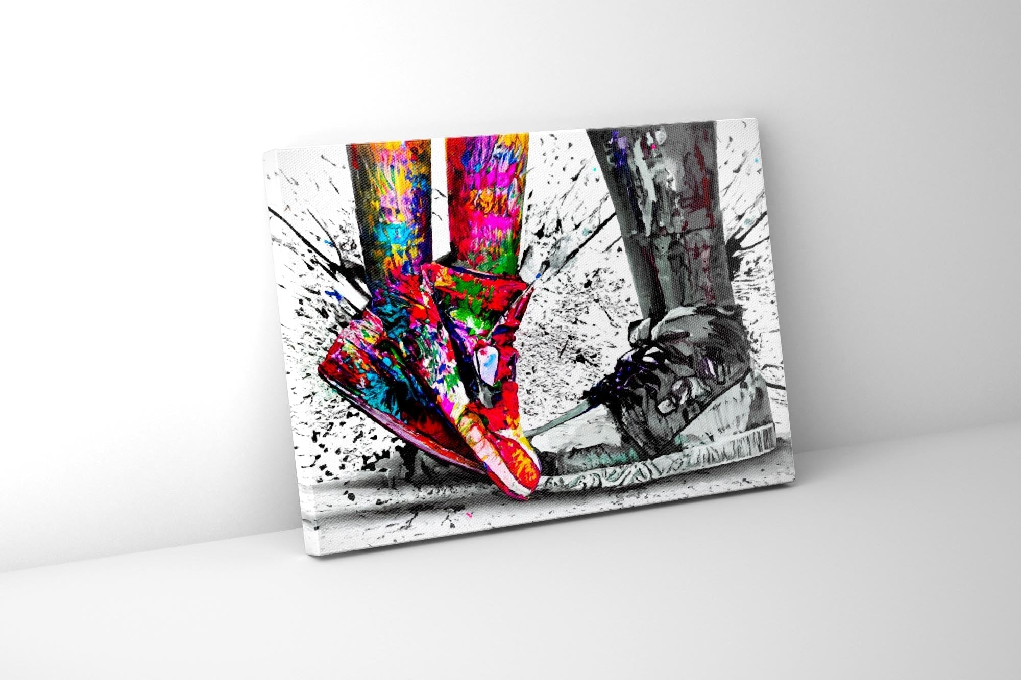 Canvas Wall Art Sneaker Encounter 48x36 Inches-Canvas Print-DECOROLALA