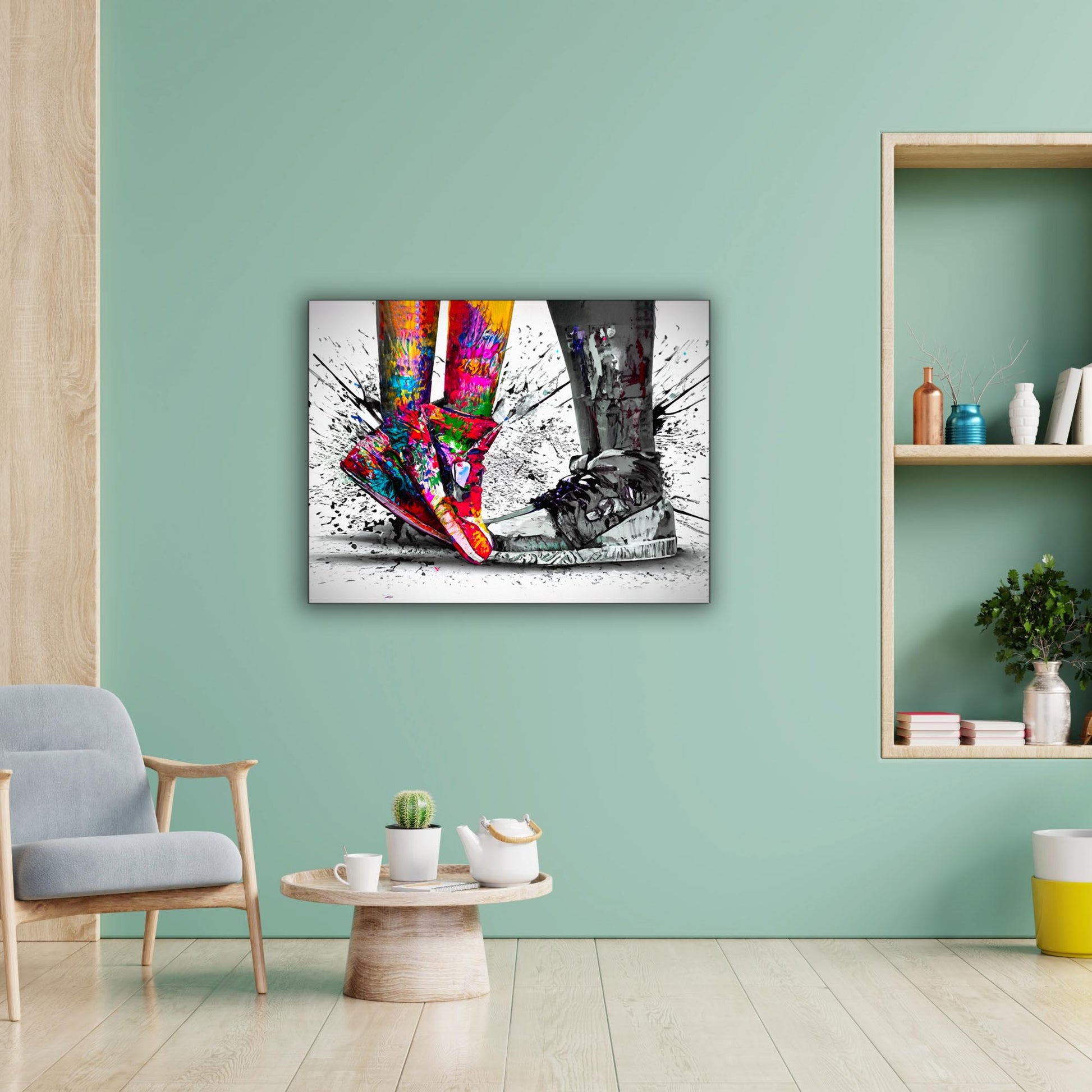 Canvas Wall Art Sneaker Encounter 48x36 Inches-Canvas Print-DECOROLALA