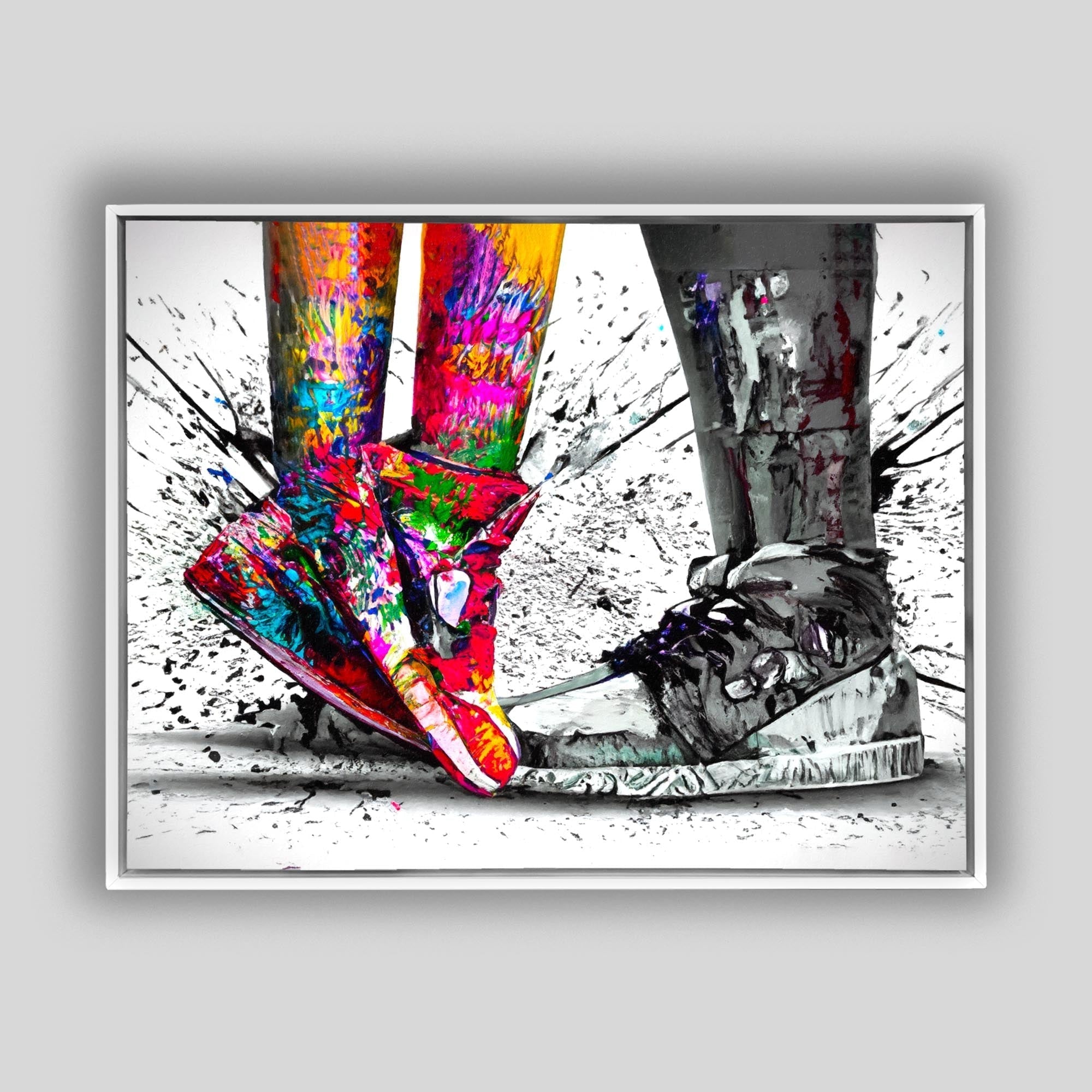 Canvas Wall Art Sneaker Encounter 48x36 Inches-Canvas Print-DECOROLALA