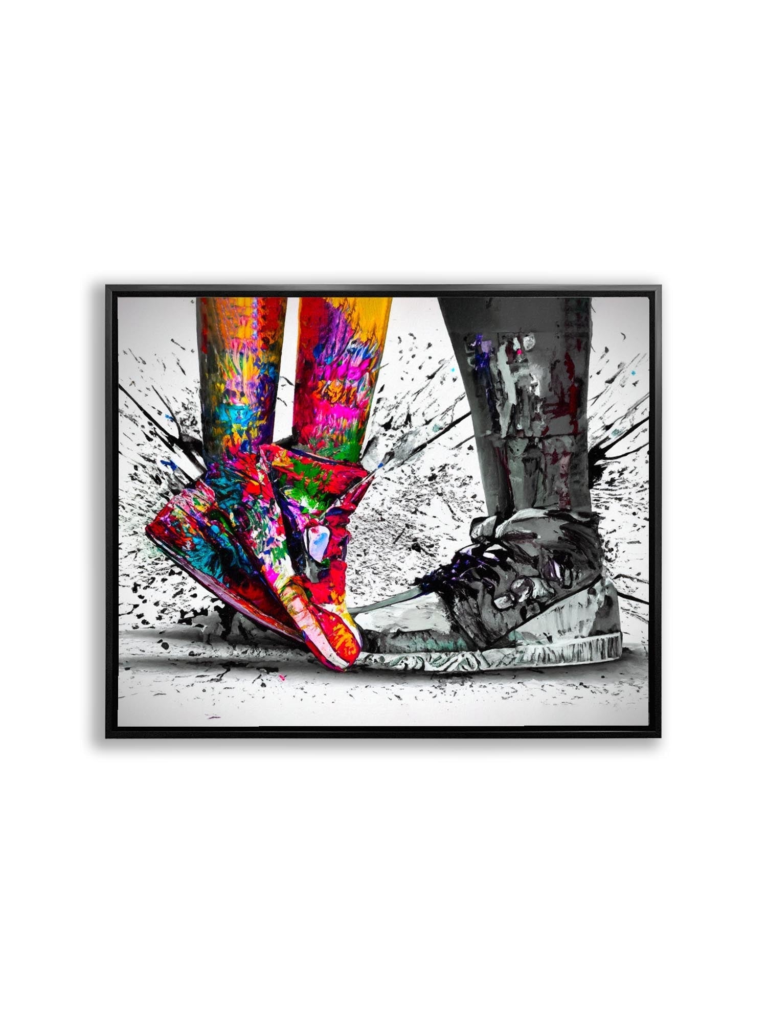 Canvas Wall Art Sneaker Encounter 48x36 Inches-Canvas Print-DECOROLALA