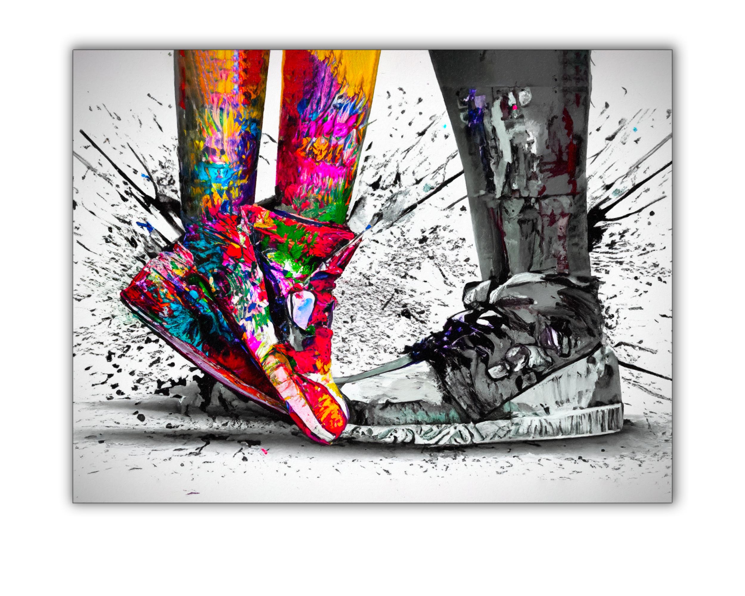Canvas Wall Art Sneaker Encounter 48x36 Inches-Canvas Print-DECOROLALA