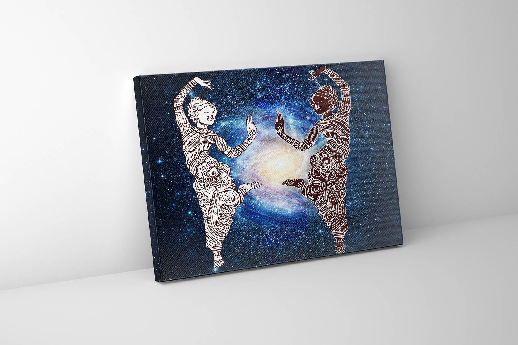 Canvas Wall Art Symmetry Abstract Dancing Women Galaxy-Wall Art-DECOROLALA