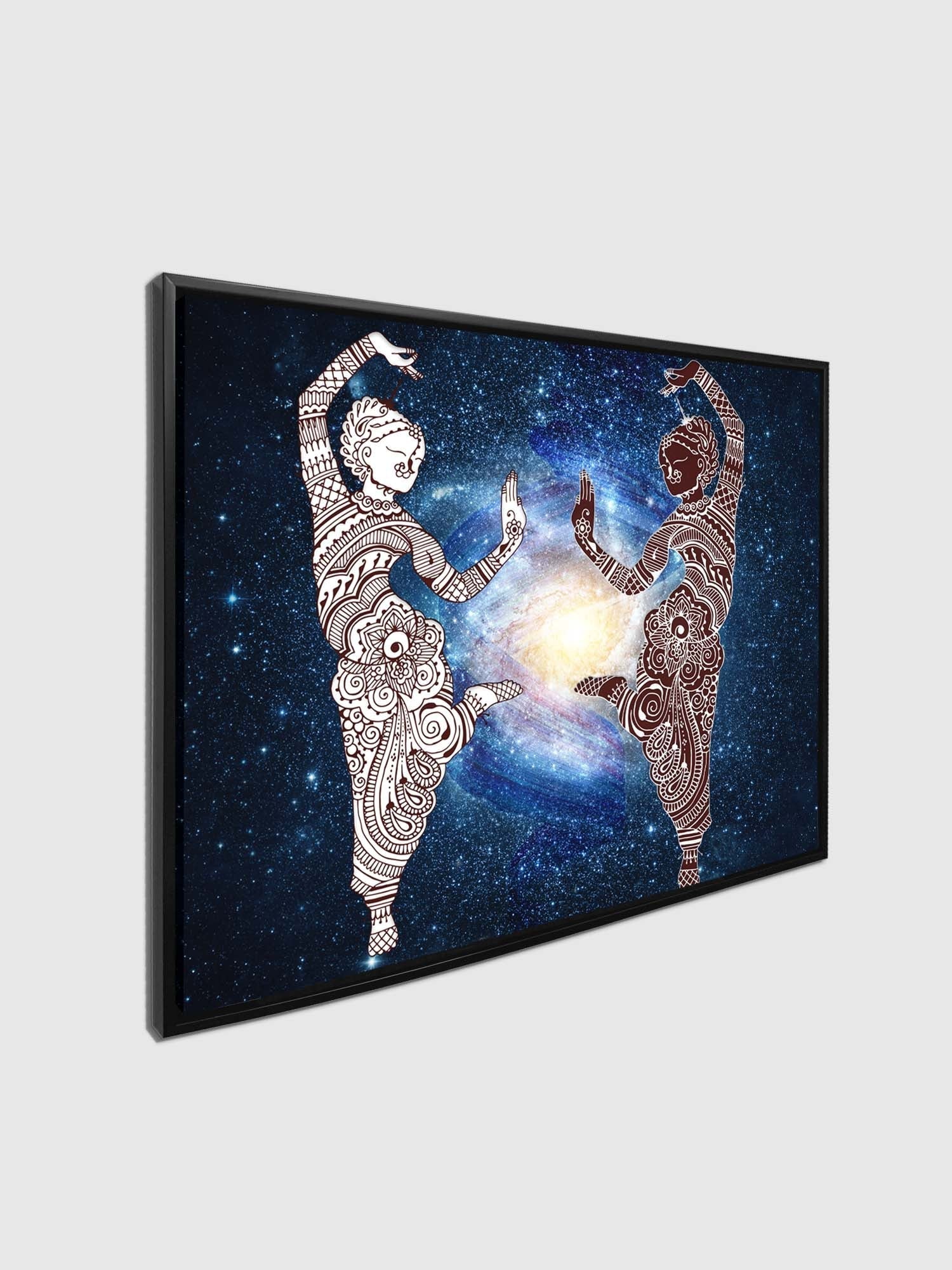 Canvas Wall Art Symmetry Abstract Dancing Women Galaxy-Wall Art-DECOROLALA
