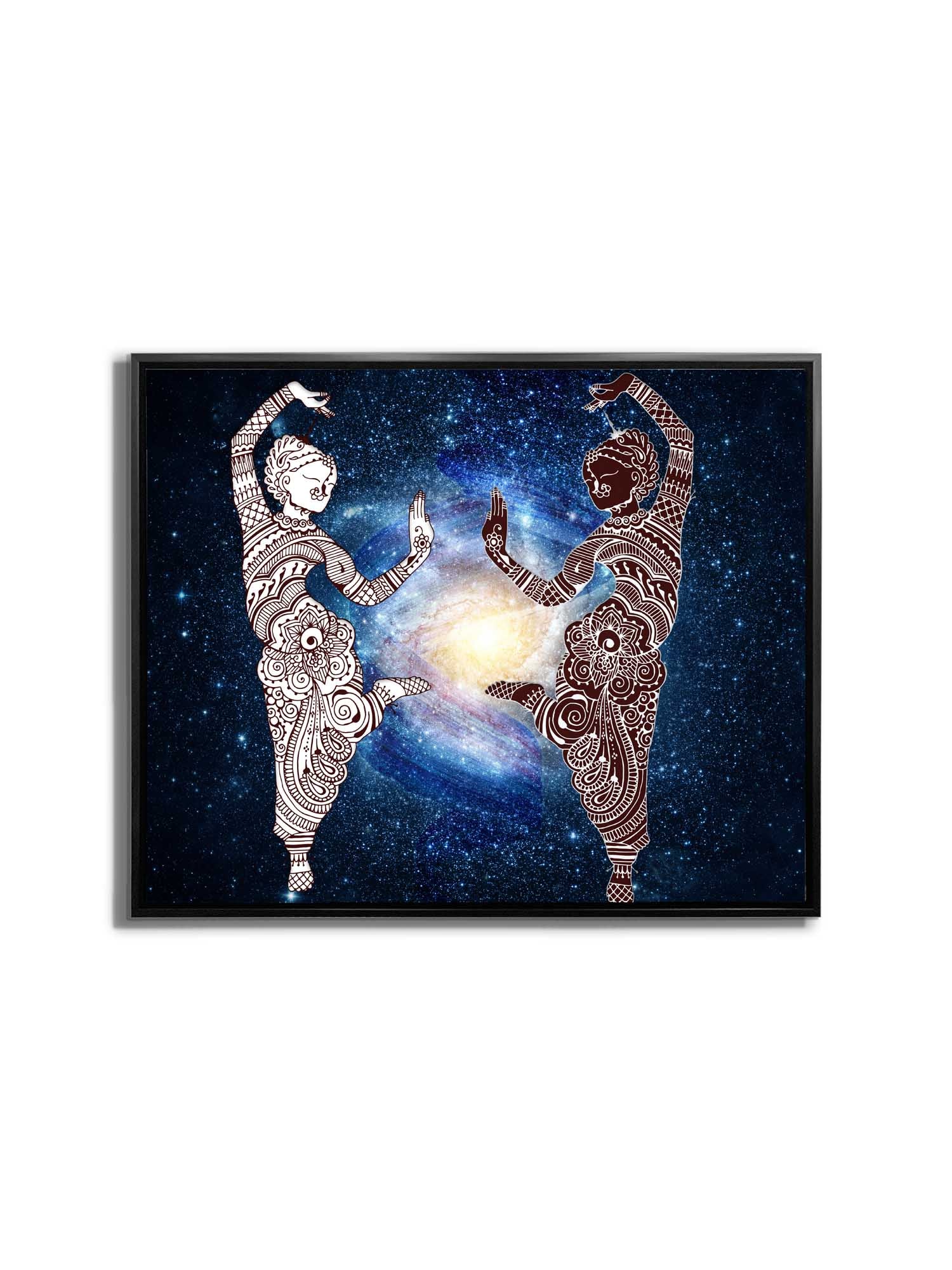 Canvas Wall Art Symmetry Abstract Dancing Women Galaxy-Wall Art-DECOROLALA