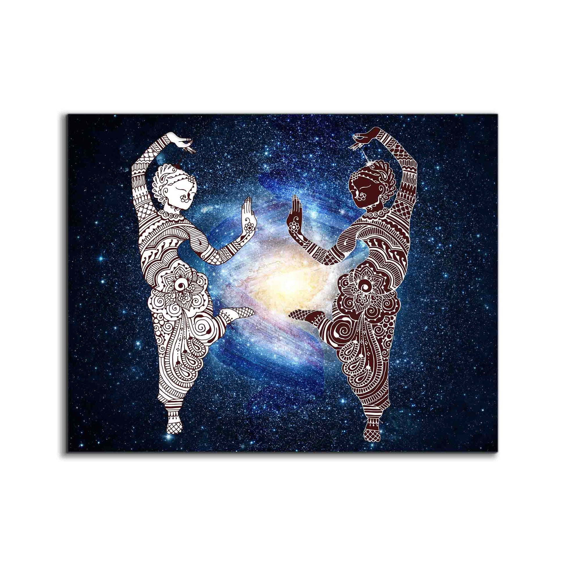 Canvas Wall Art Symmetry Abstract Dancing Women Galaxy-Wall Art-DECOROLALA