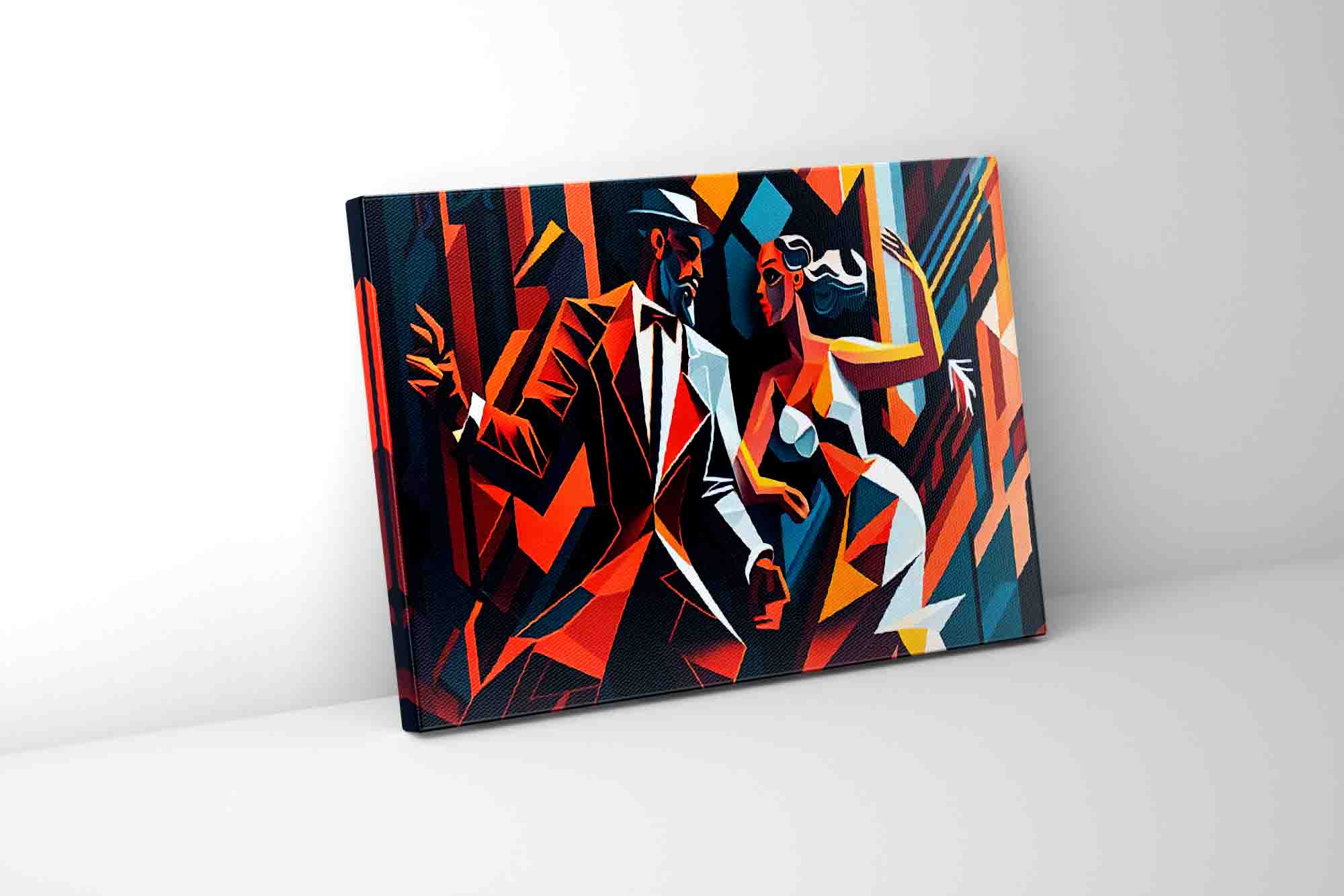 Canvas Wall Art Tango in the City Modern Abstract 48x36-Wall Art-DECOROLALA