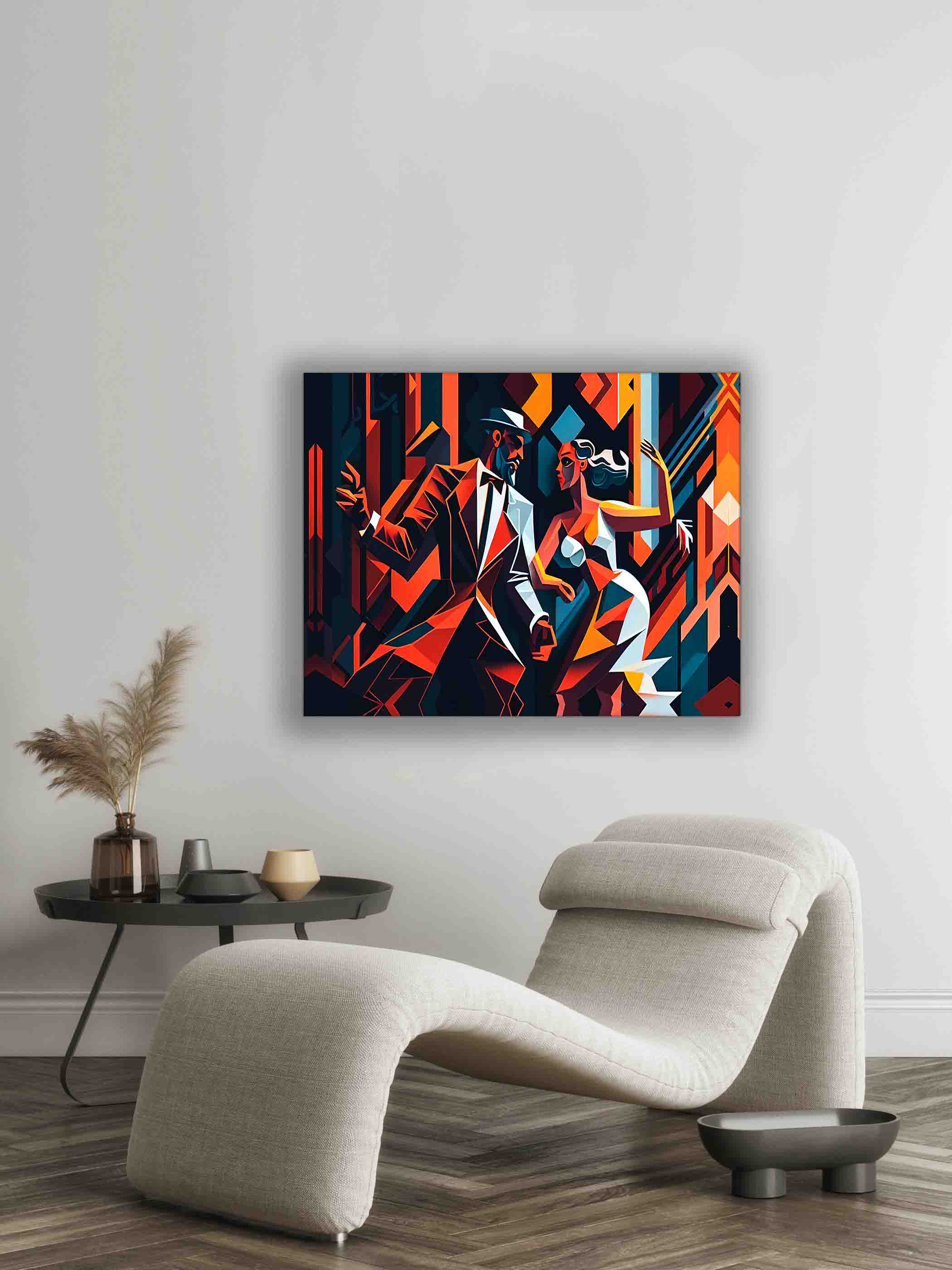 Canvas Wall Art Tango in the City Modern Abstract 48x36-Wall Art-DECOROLALA