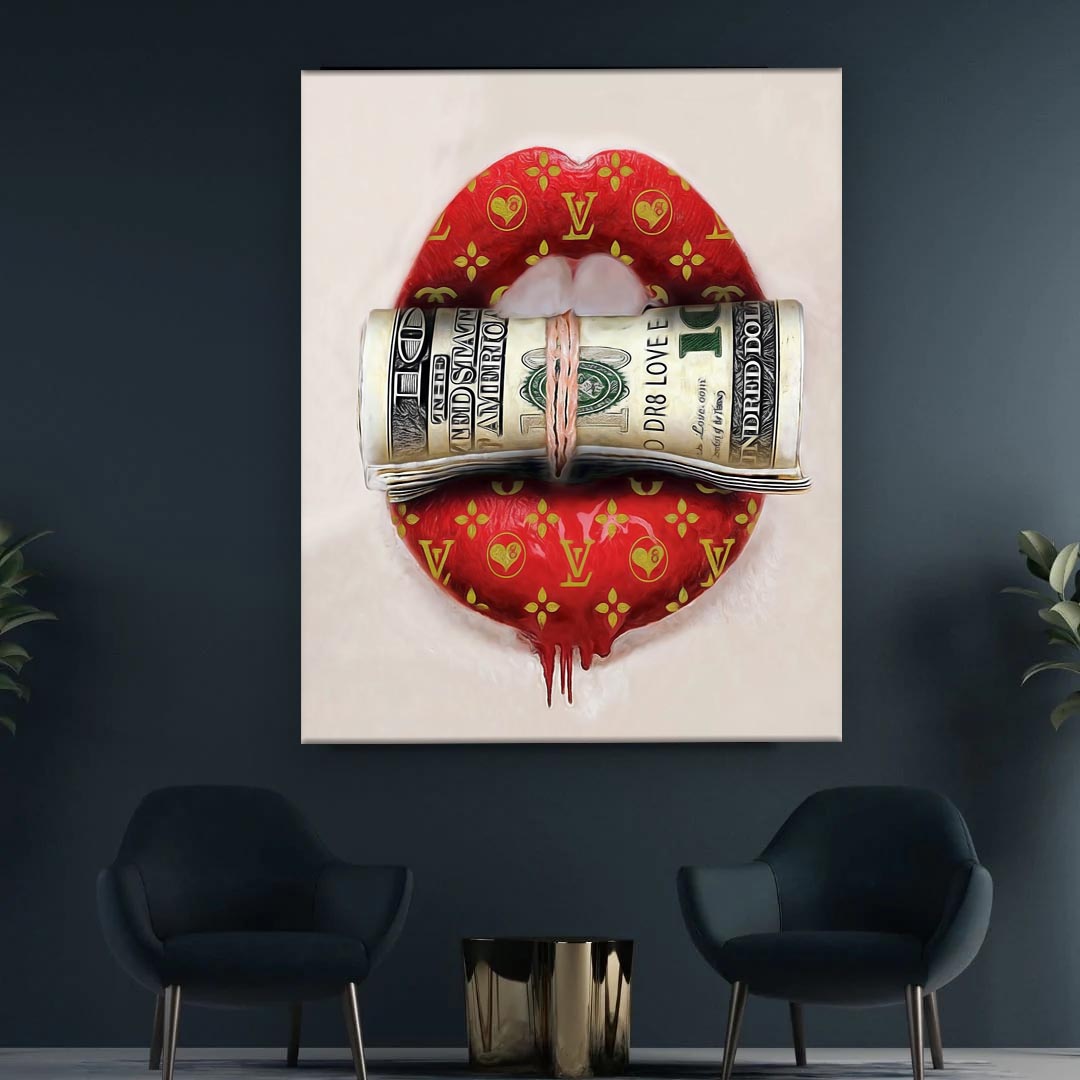 Canvas Wall Art "Tasting Money" 48x36 Inches-Canvas Print-DECOROLALA