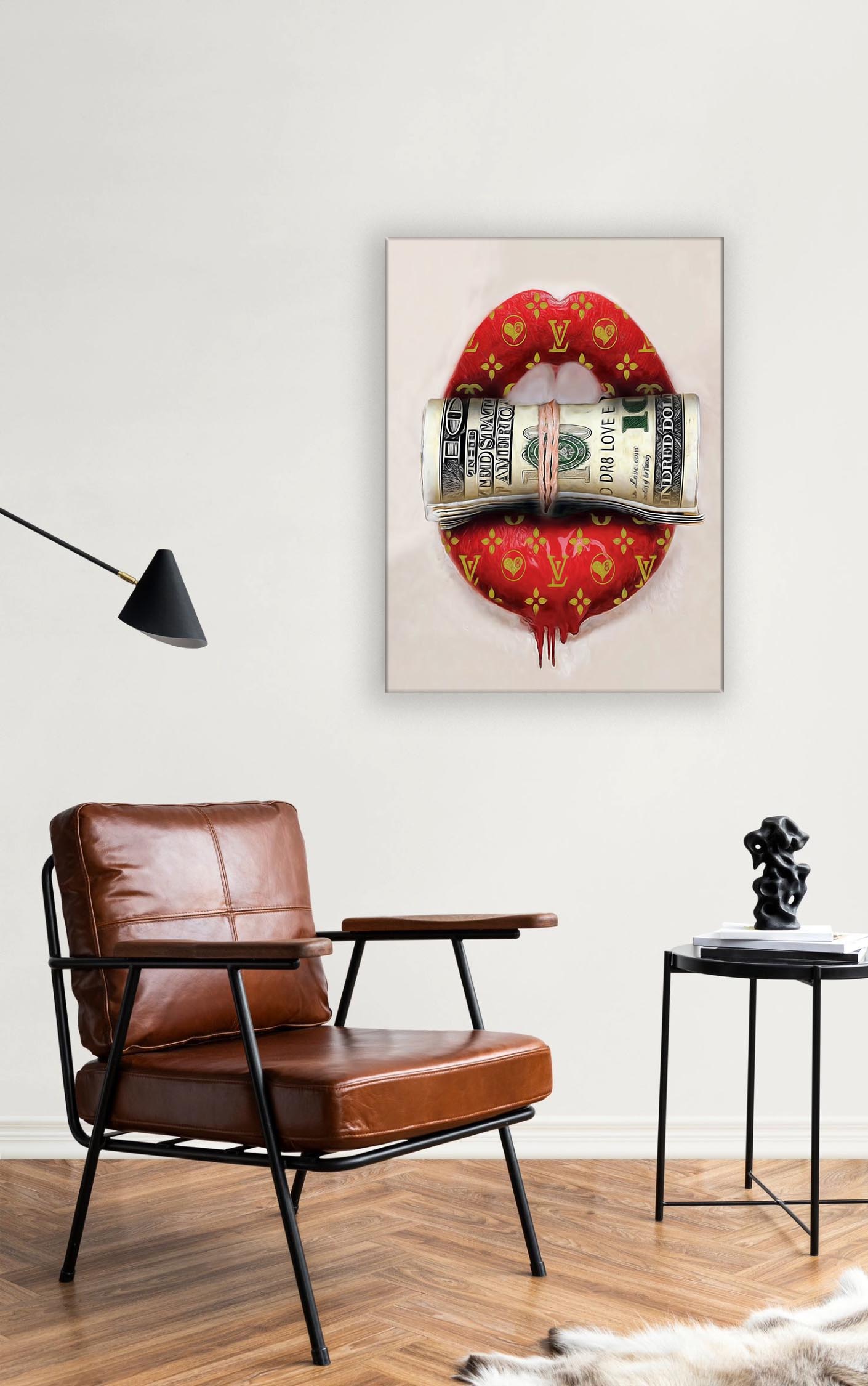 Canvas Wall Art "Tasting Money" 48x36 Inches-Canvas Print-DECOROLALA