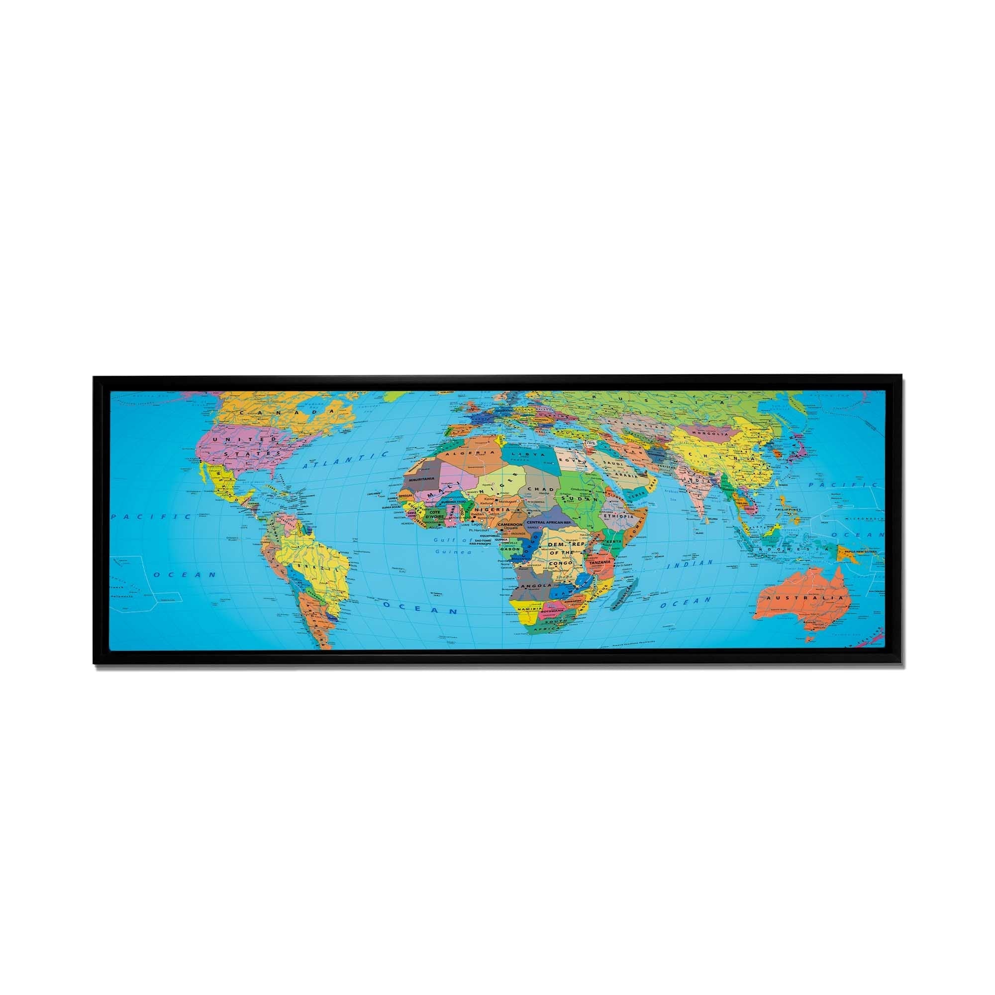 Canvas World Map 72" x 24" Ready to hang canvas wall decor-Canvas Print-DECOROLALA