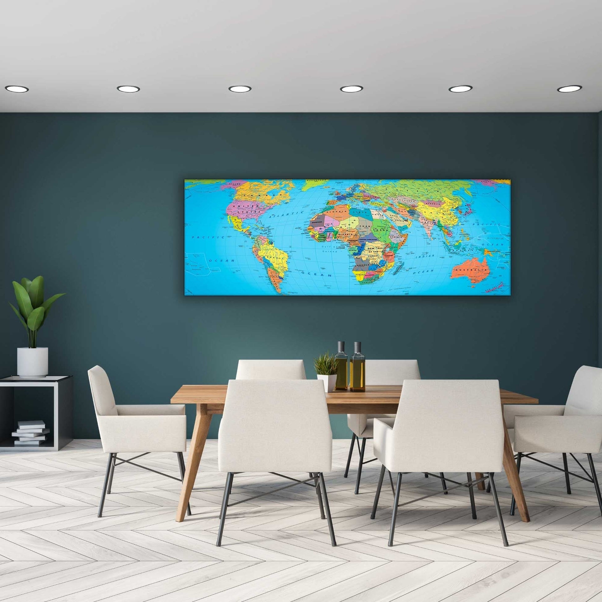 Canvas World Map 72" x 24" Wall Art-Canvas Print-DECOROLALA