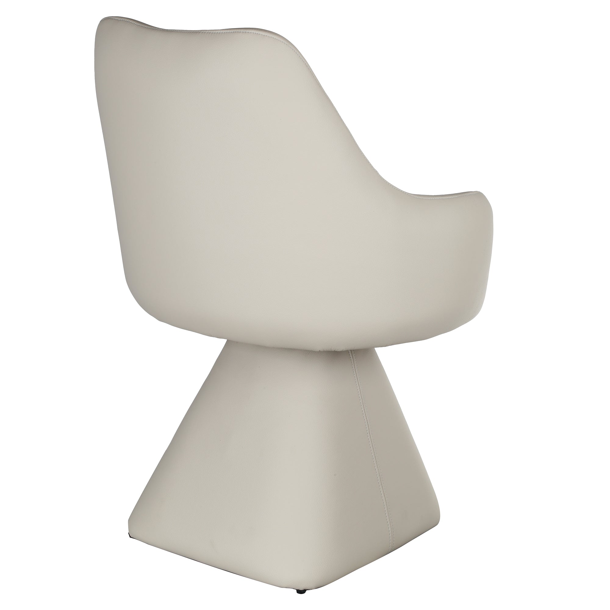Caprese Swivel Dining Chair - Beige Fully Upholstered-DECOROLALA