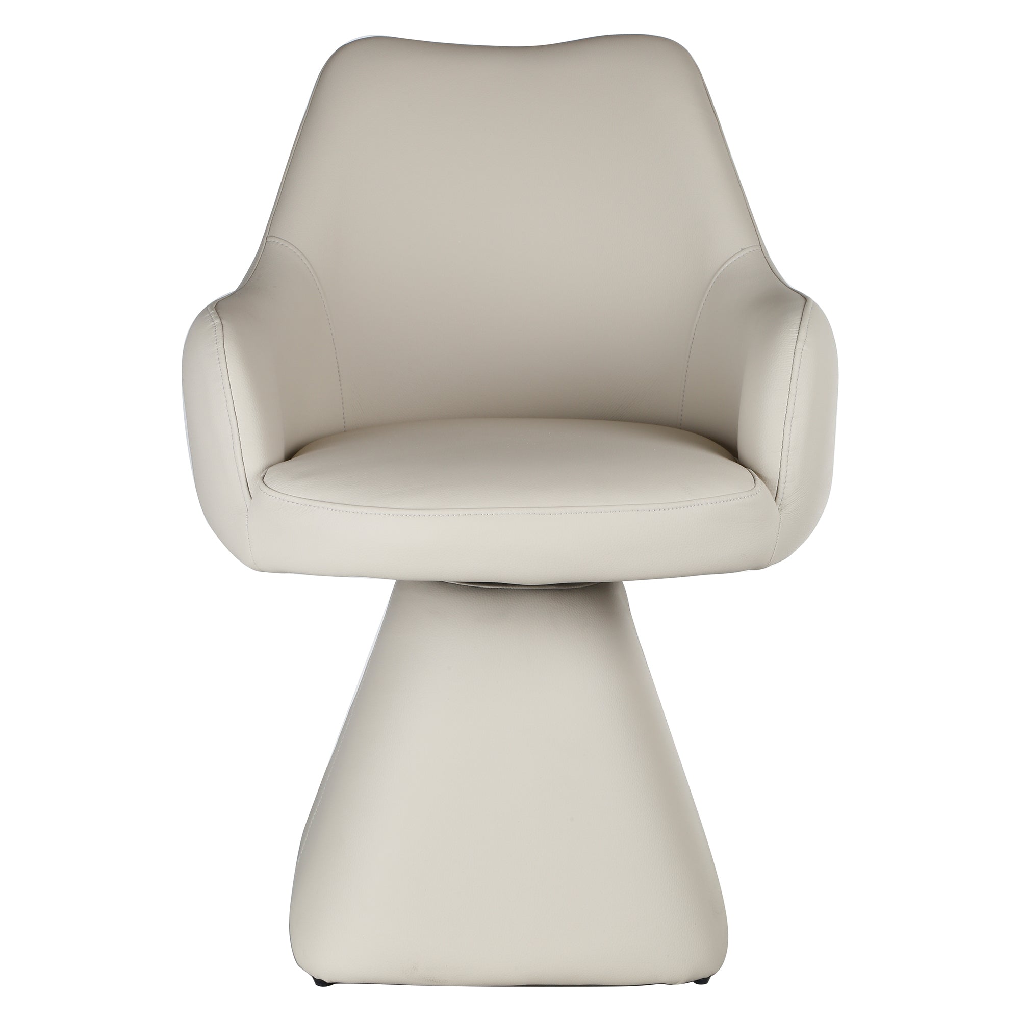 Caprese Swivel Dining Chair - Beige Fully Upholstered-DECOROLALA