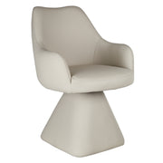 Caprese Swivel Dining Chair - Beige Fully Upholstered-DECOROLALA