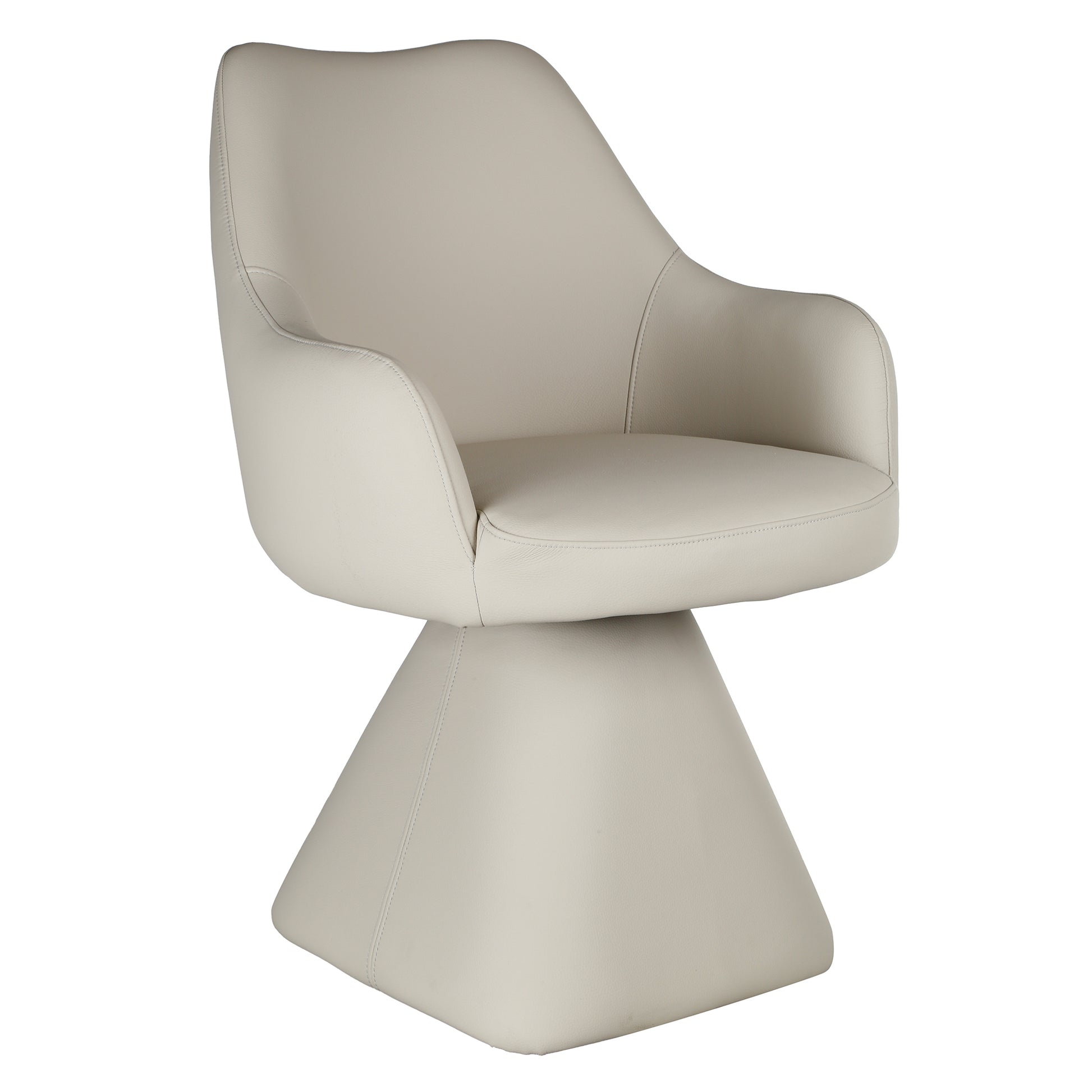 Caprese Swivel Dining Chair - Beige Fully Upholstered-DECOROLALA