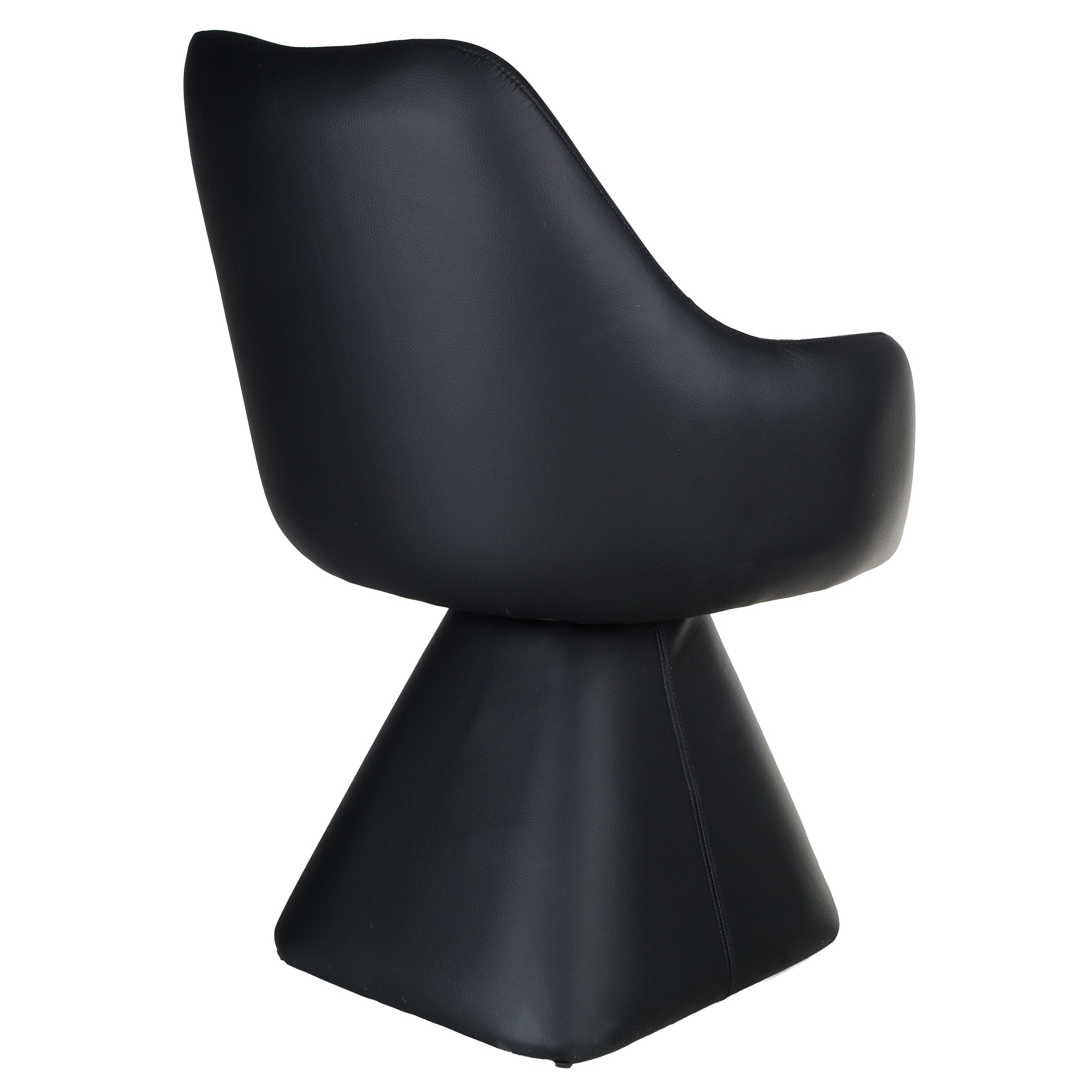 Caprese Swivel Dining Chair - Black Fully Upholstered-DECOROLALA