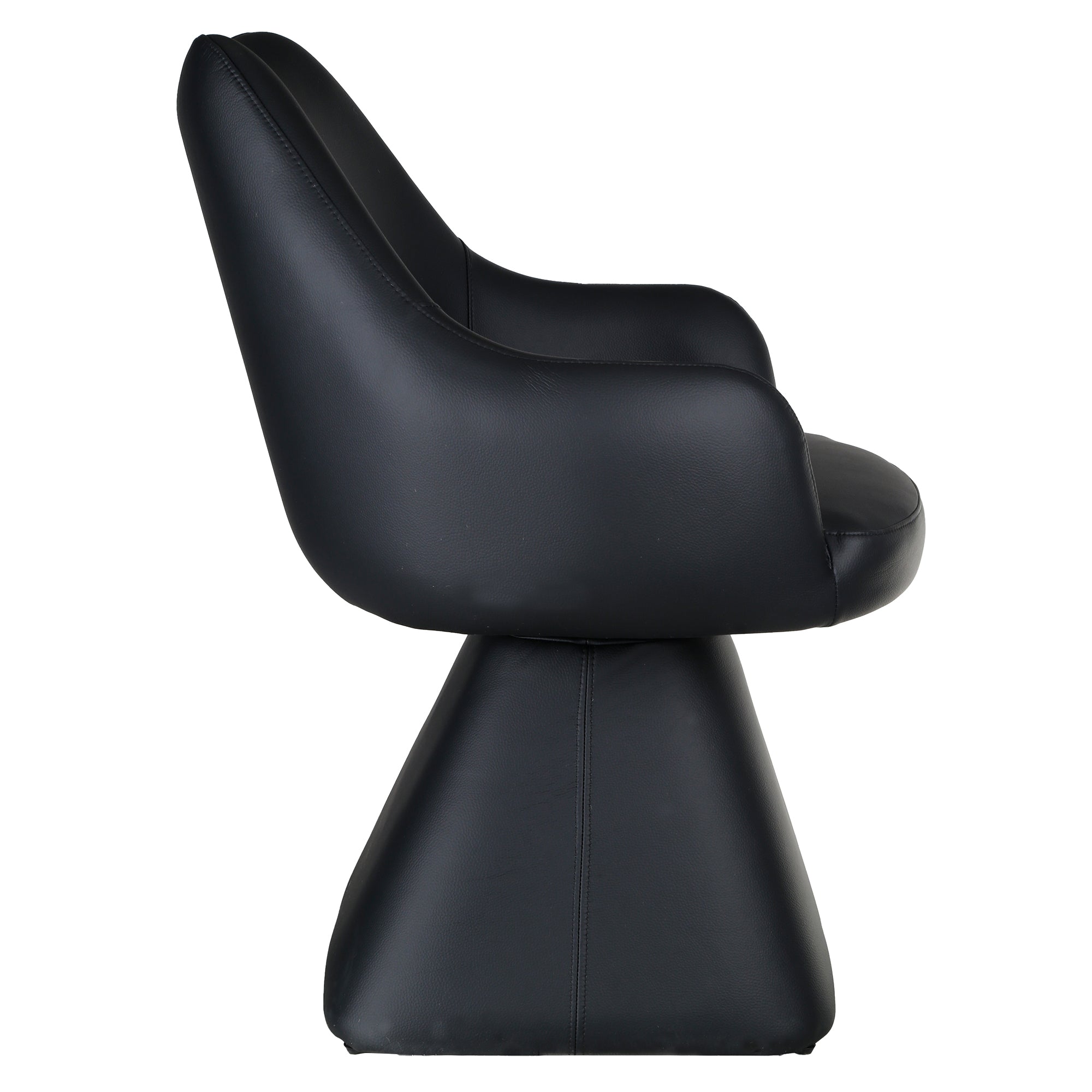 Caprese Swivel Dining Chair - Black Fully Upholstered-DECOROLALA