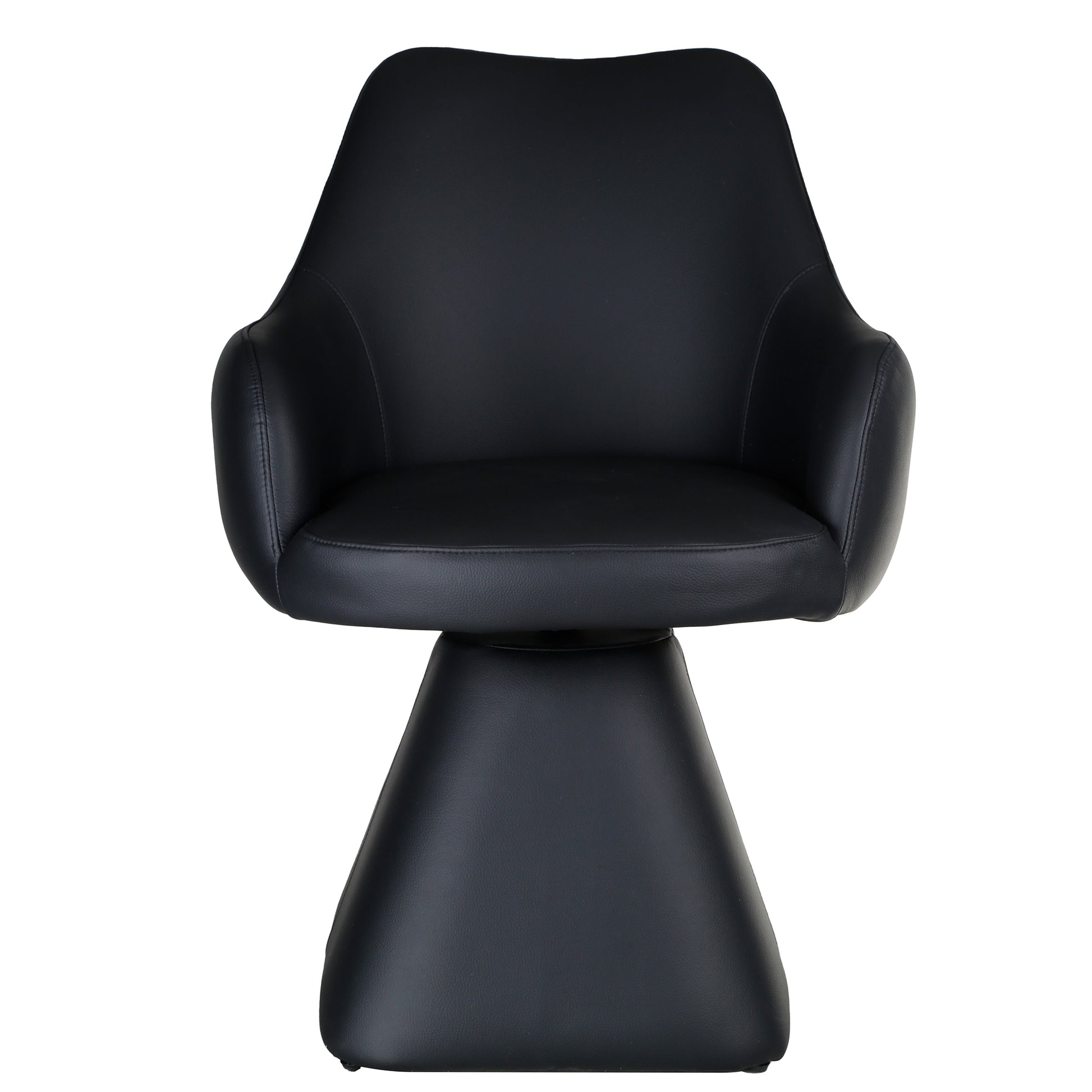 Caprese Swivel Dining Chair - Black Fully Upholstered-DECOROLALA