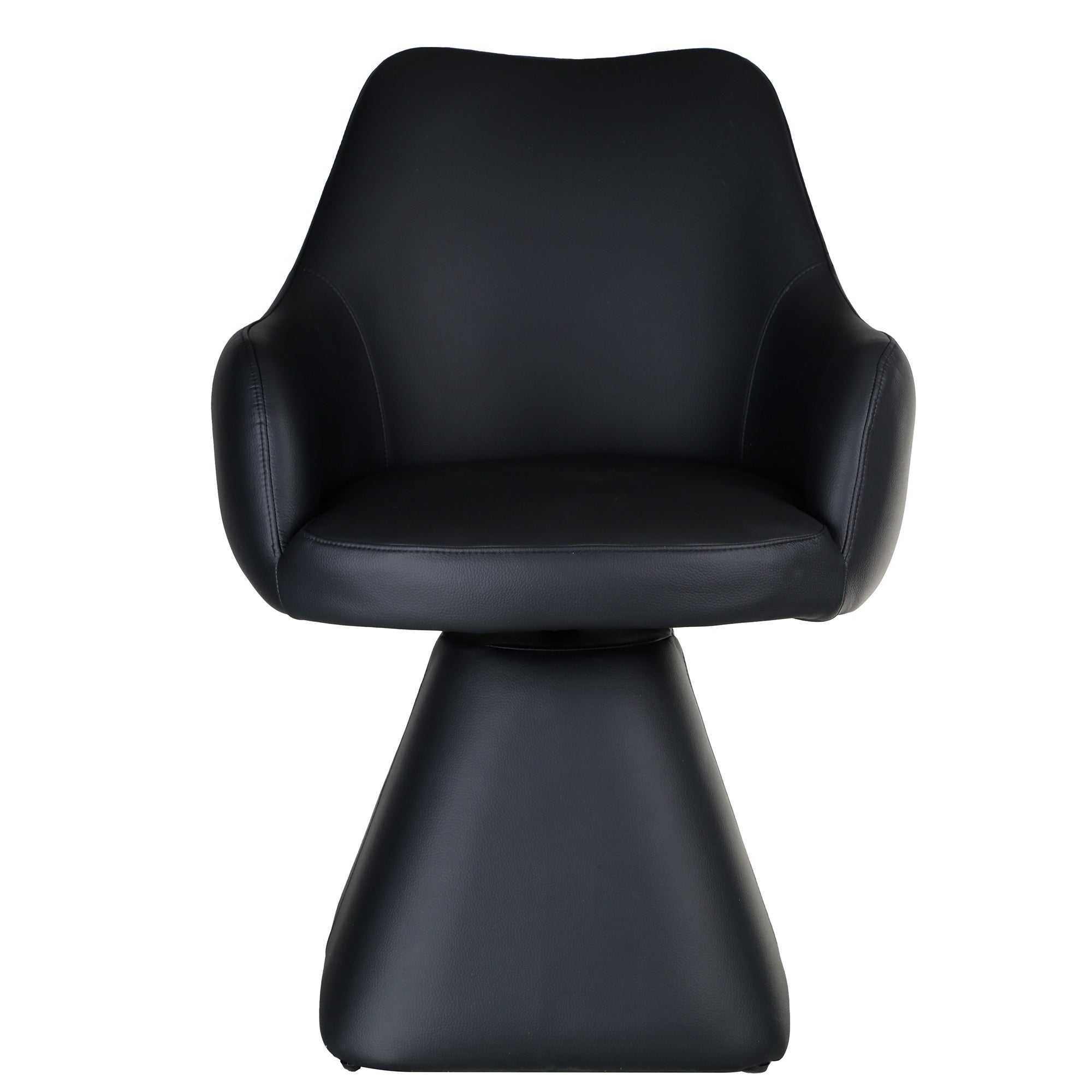 Caprese Swivel Dining Chair - Black Fully Upholstered-DECOROLALA