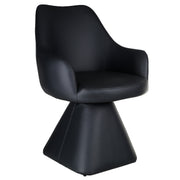 Caprese Swivel Dining Chair - Black Fully Upholstered-DECOROLALA