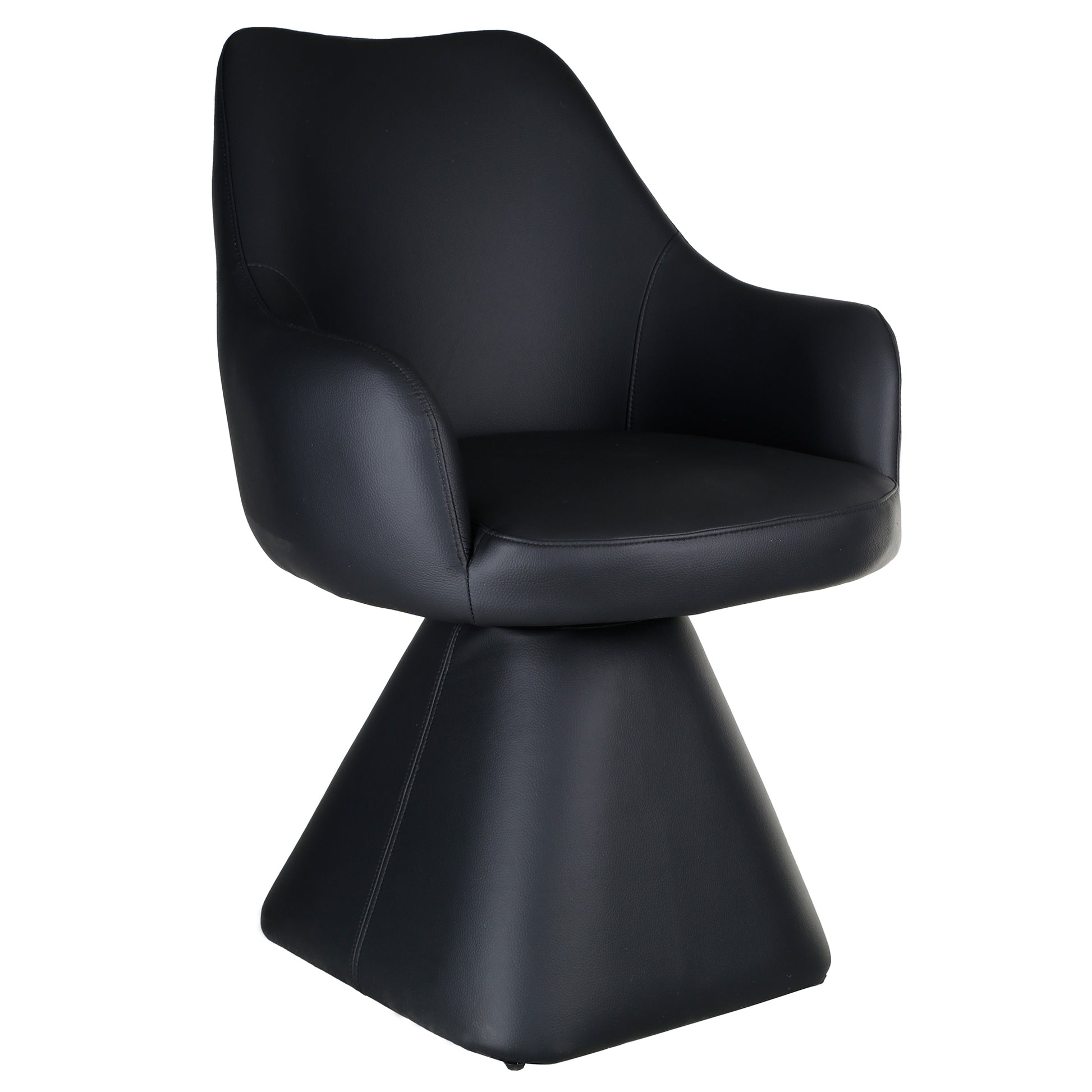 Caprese Swivel Dining Chair - Black Fully Upholstered-DECOROLALA