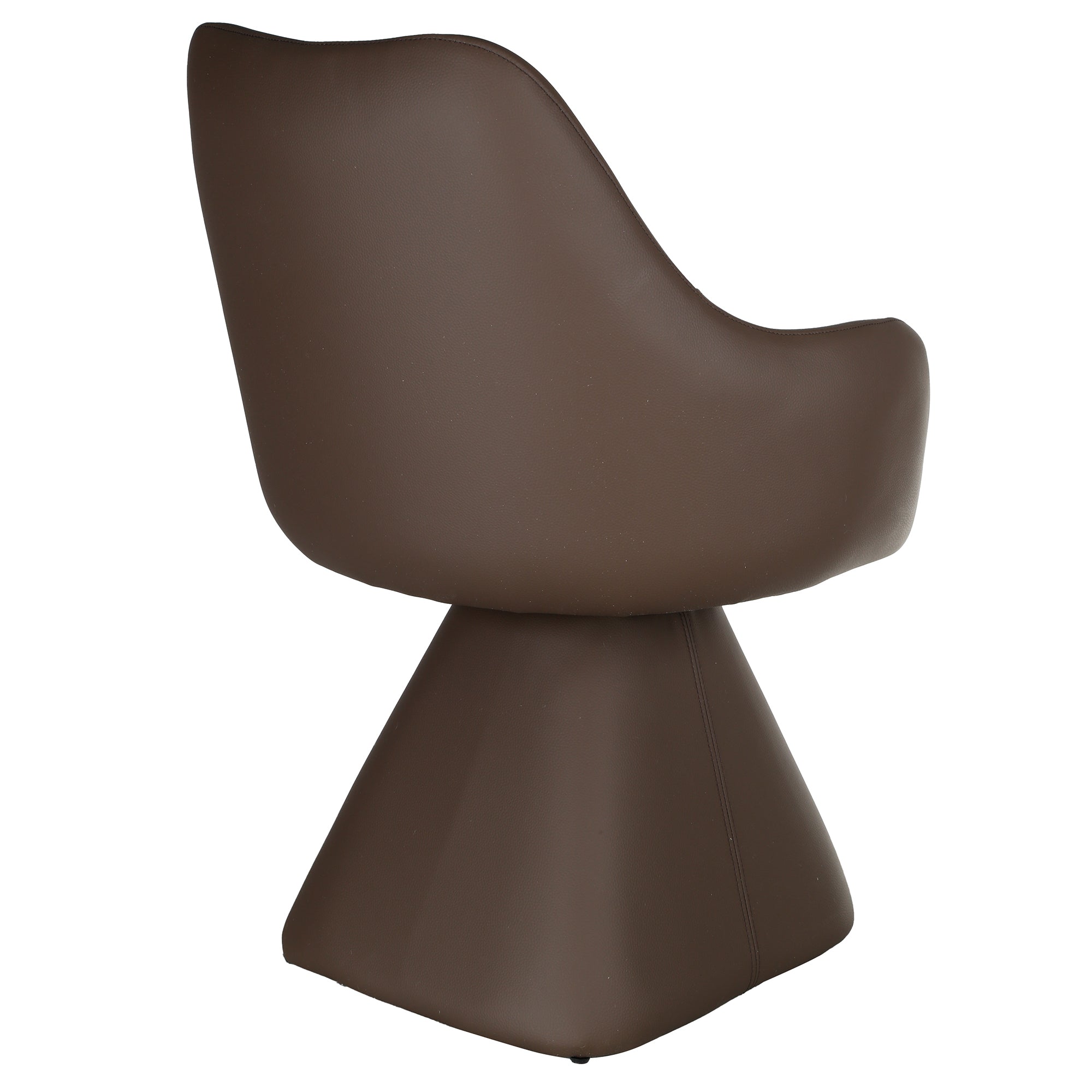 Caprese Swivel Dining Chair - Brown Fully Upholstered-DECOROLALA