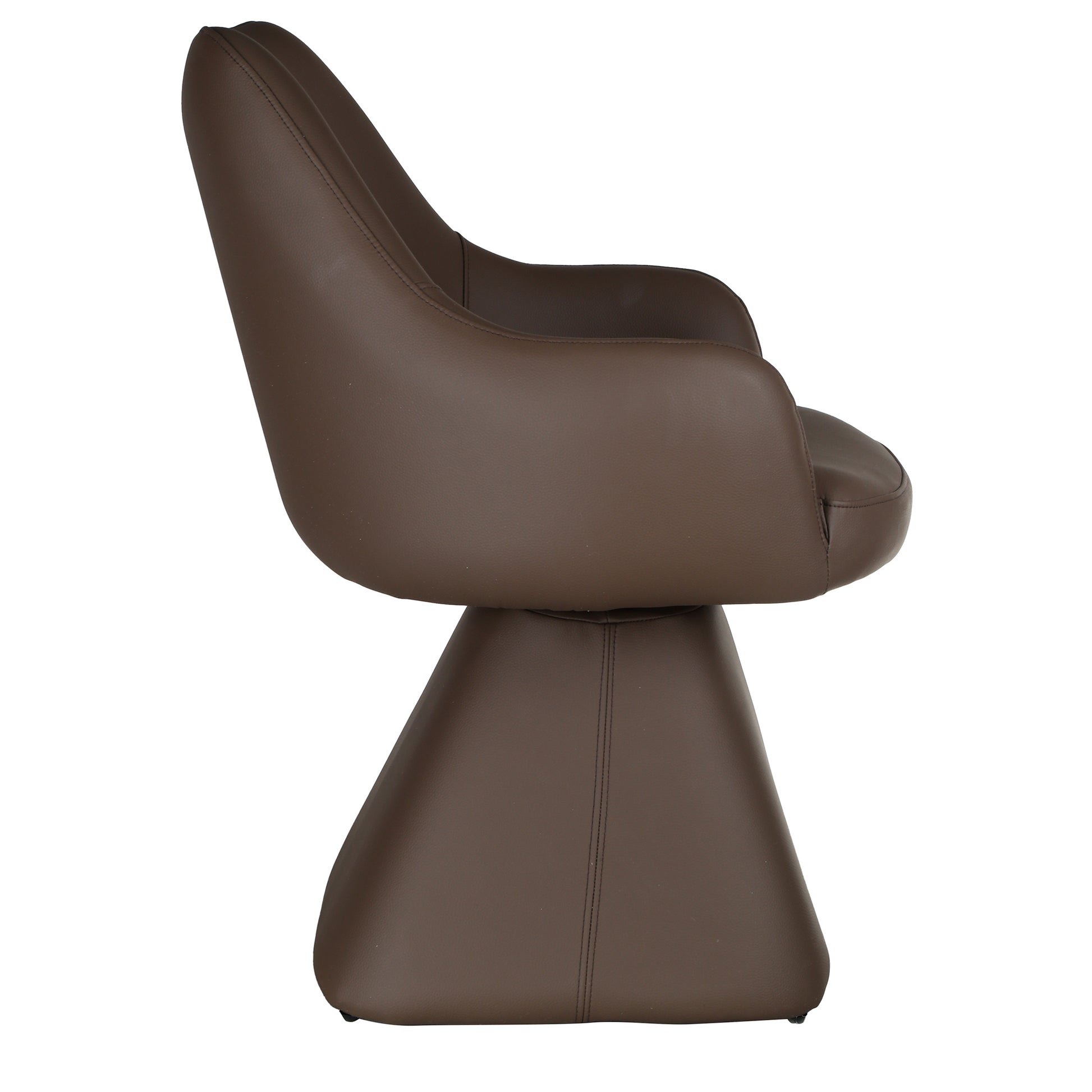 Caprese Swivel Dining Chair - Brown Fully Upholstered-DECOROLALA