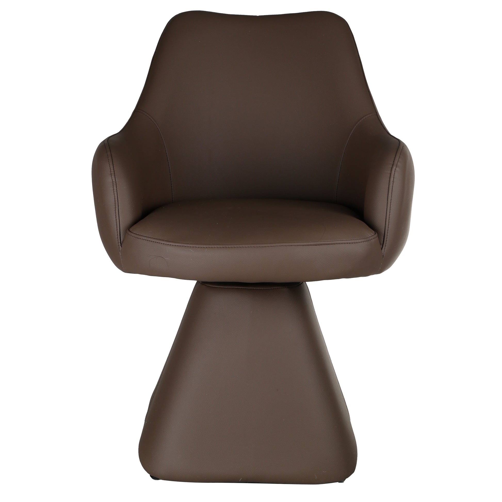 Caprese Swivel Dining Chair - Brown Fully Upholstered-DECOROLALA