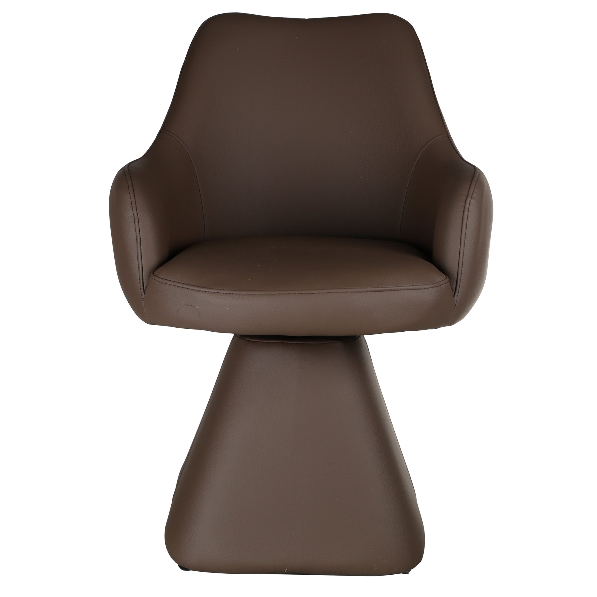 Caprese Swivel Dining Chair - Brown Fully Upholstered-DECOROLALA