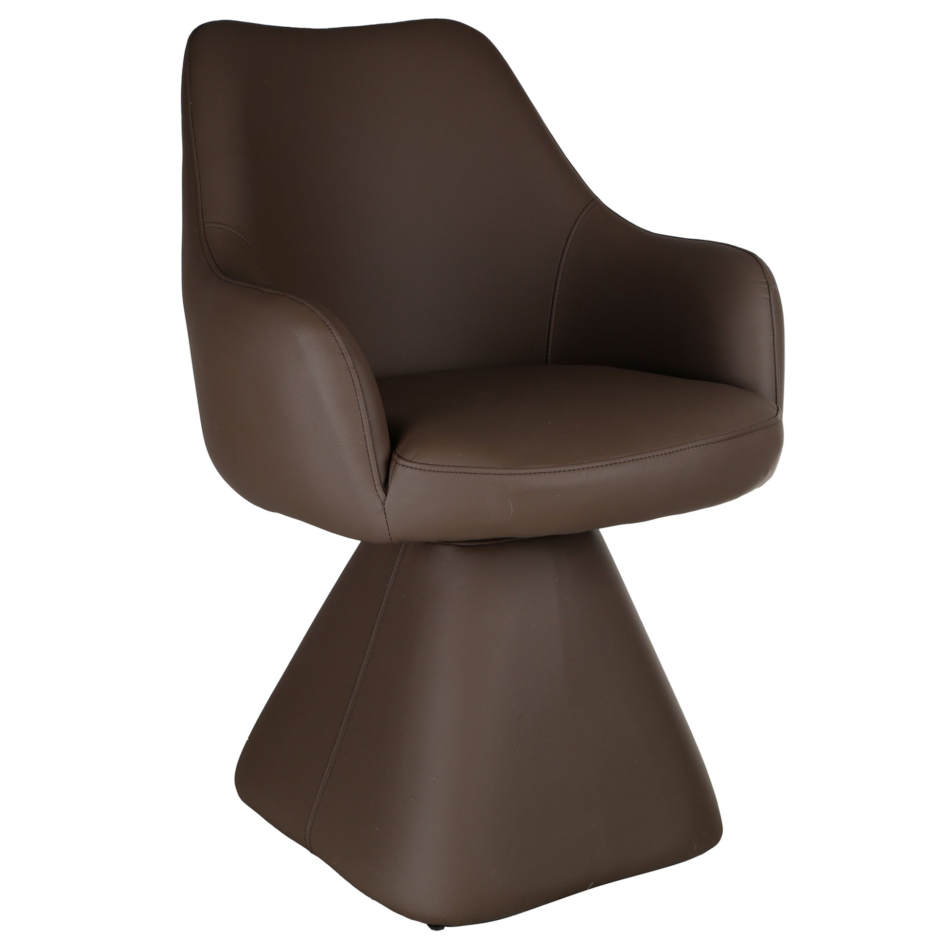 Caprese Swivel Dining Chair - Brown Fully Upholstered-DECOROLALA
