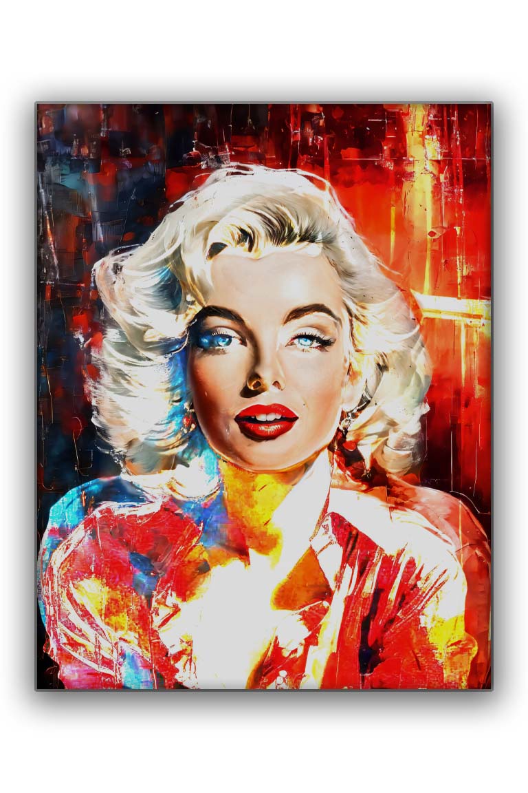 "Captivating Marylinn Monroe" 36" x 48" Fine Art Canvas-Canvas Print-DECOROLALA