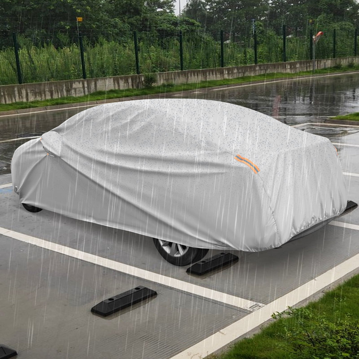 Car Cover for Automobiles 193 Inch Rain Sun UV Protection Universal Fit Sedan Chevrolet Ford Nissan-Garages-DECOROLALA