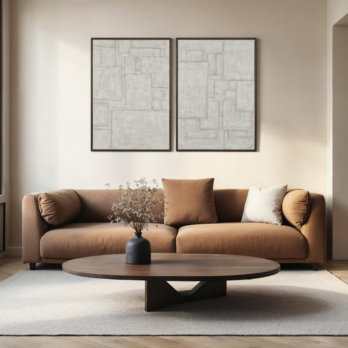 Caramelo 32" Wide Wall Art, Sand Beige-Wall Art Prints-DECOROLALA