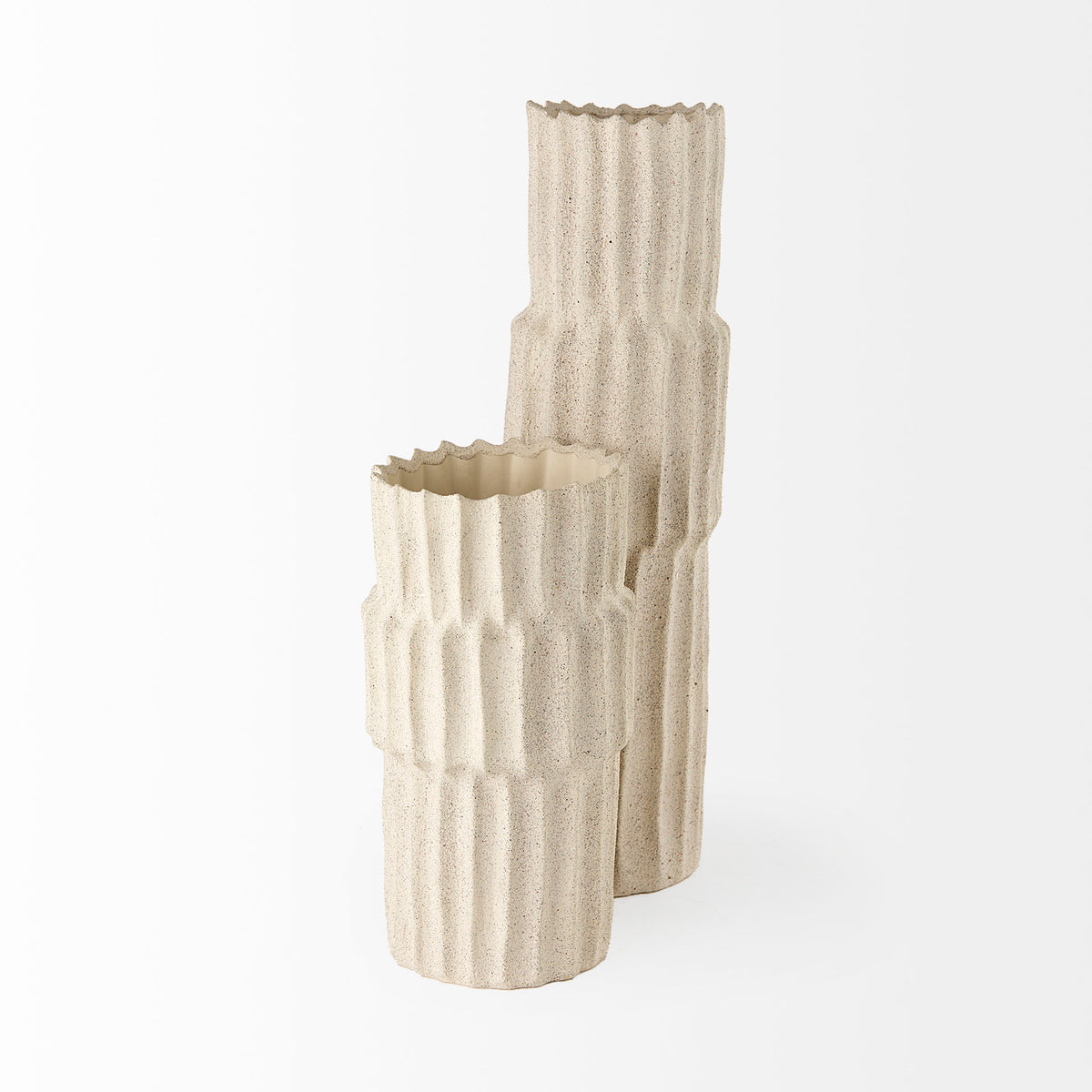 Cardon 14.4H Cream Ceramic Vase-Vase-DECOROLALA