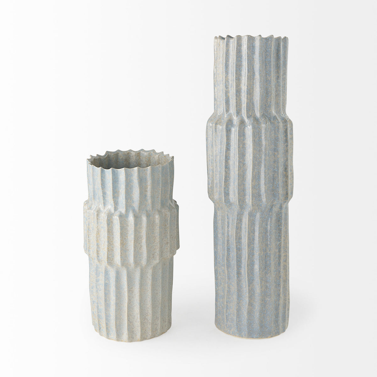 Cardon 14.4H Gray Ceramic Vase-Vase-DECOROLALA