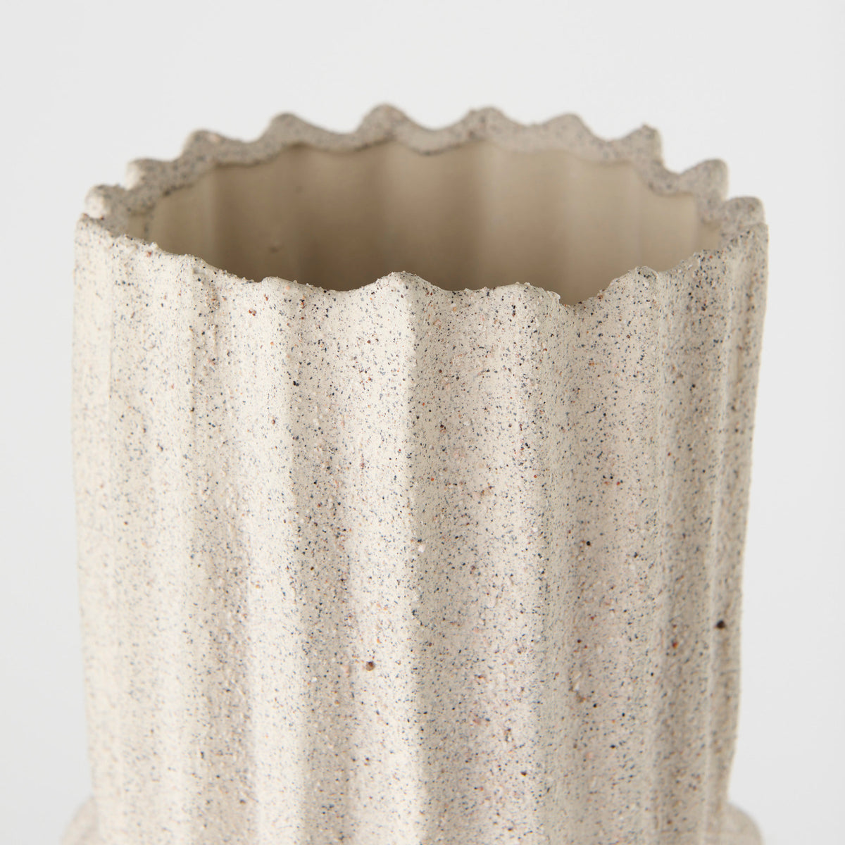 Cardon 23.0H Cream Ceramic Vase-Vase-DECOROLALA
