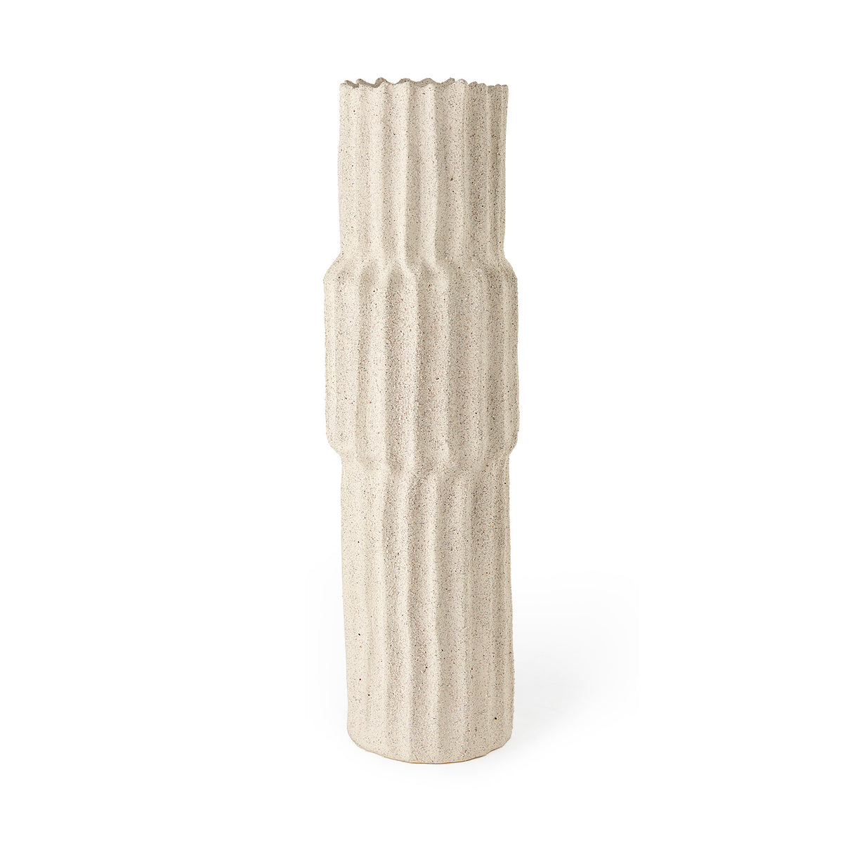 Cardon 23.0H Cream Ceramic Vase-Vase-DECOROLALA