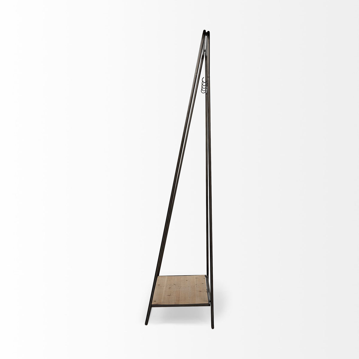 Carell Hall Tree - Black Metal & Wood 31"-Hall Trees-DECOROLALA