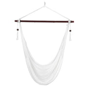 Caribbean Hammock Chair with Metal Spreader Bar Woven Rope Swing-Beige-Hammocks-DECOROLALA