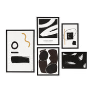 Carife 5 Piece Wide Wall Art, Black-Wall Art-DECOROLALA