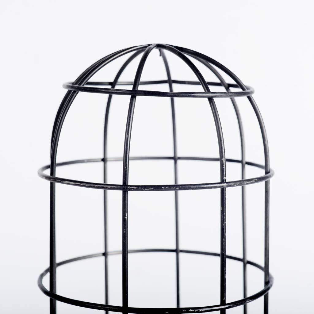Carkner I (38"H) Gun-Metal Grey Cylindrical Metal Cage Table Lamp-Table Lamps-DECOROLALA