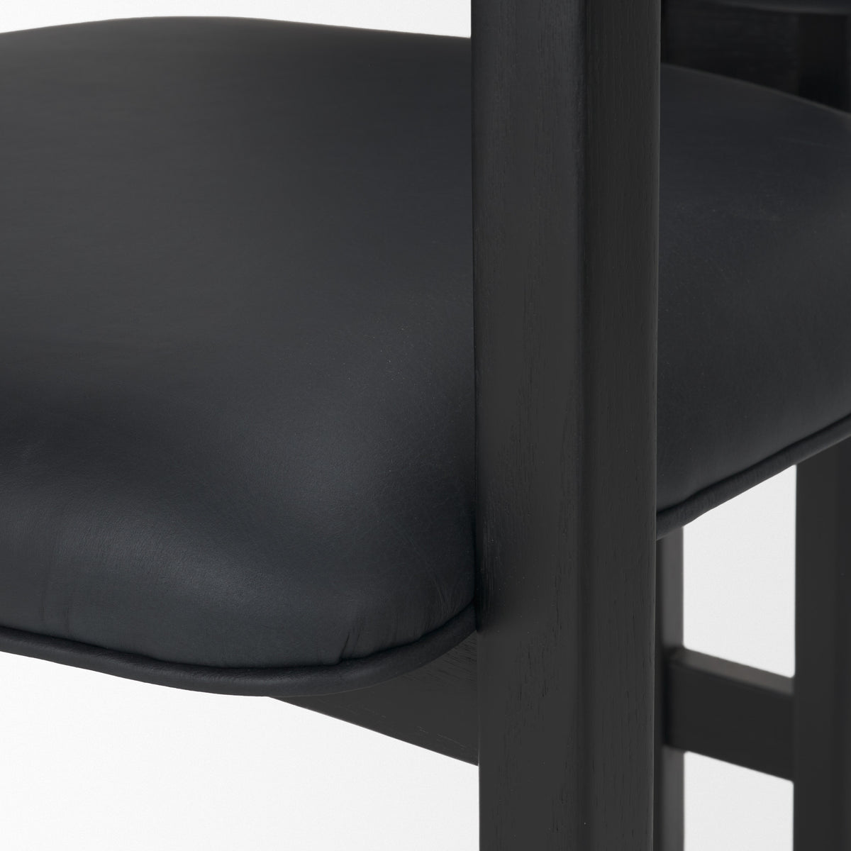 Carlisle Curved Back Dining Arm Chair | Leather w/ Brown Wood-Dining Chairs-DECOROLALA