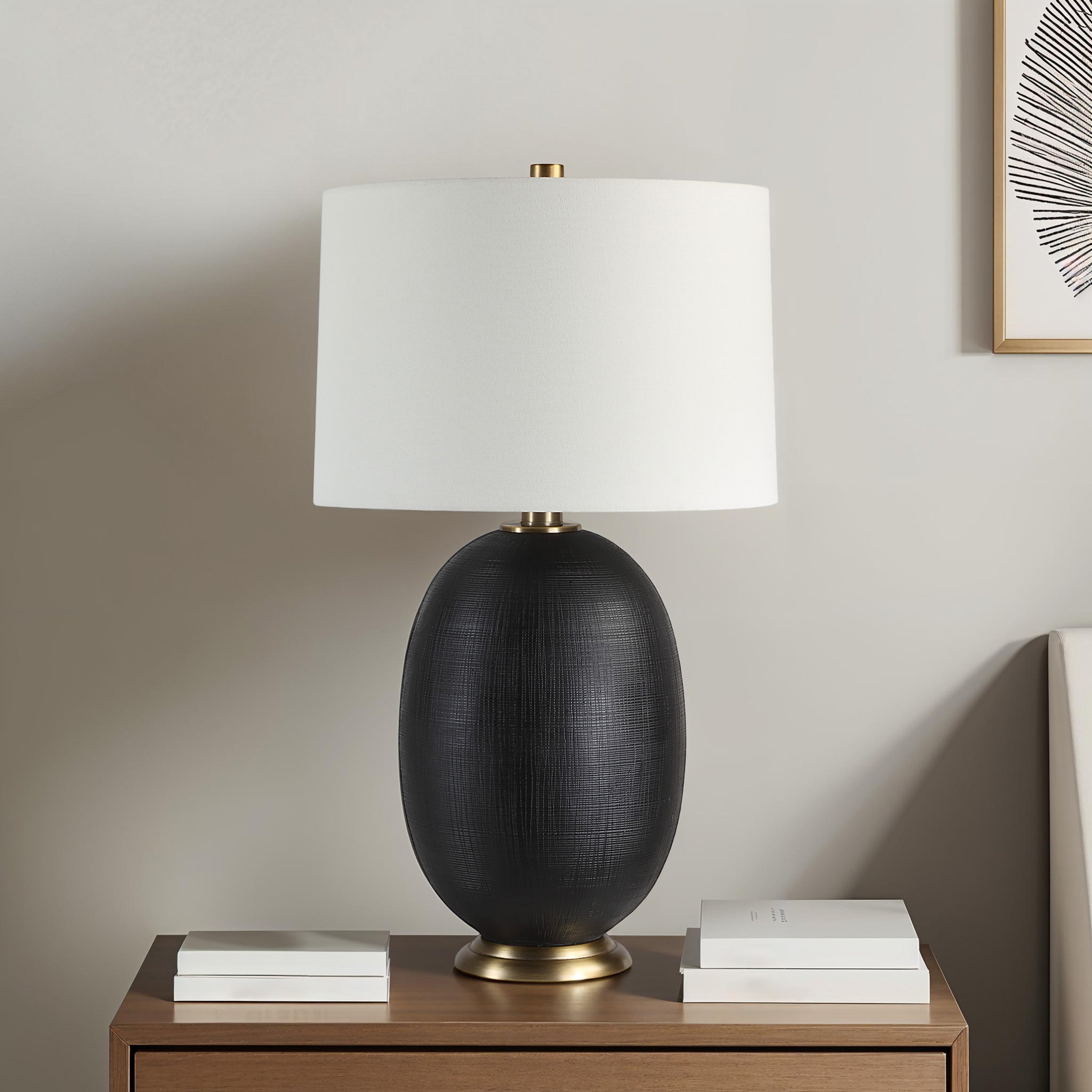 Carmesi 28.5" Table Lamp with 3-Way Switch, Black-Table Lamp-DECOROLALA