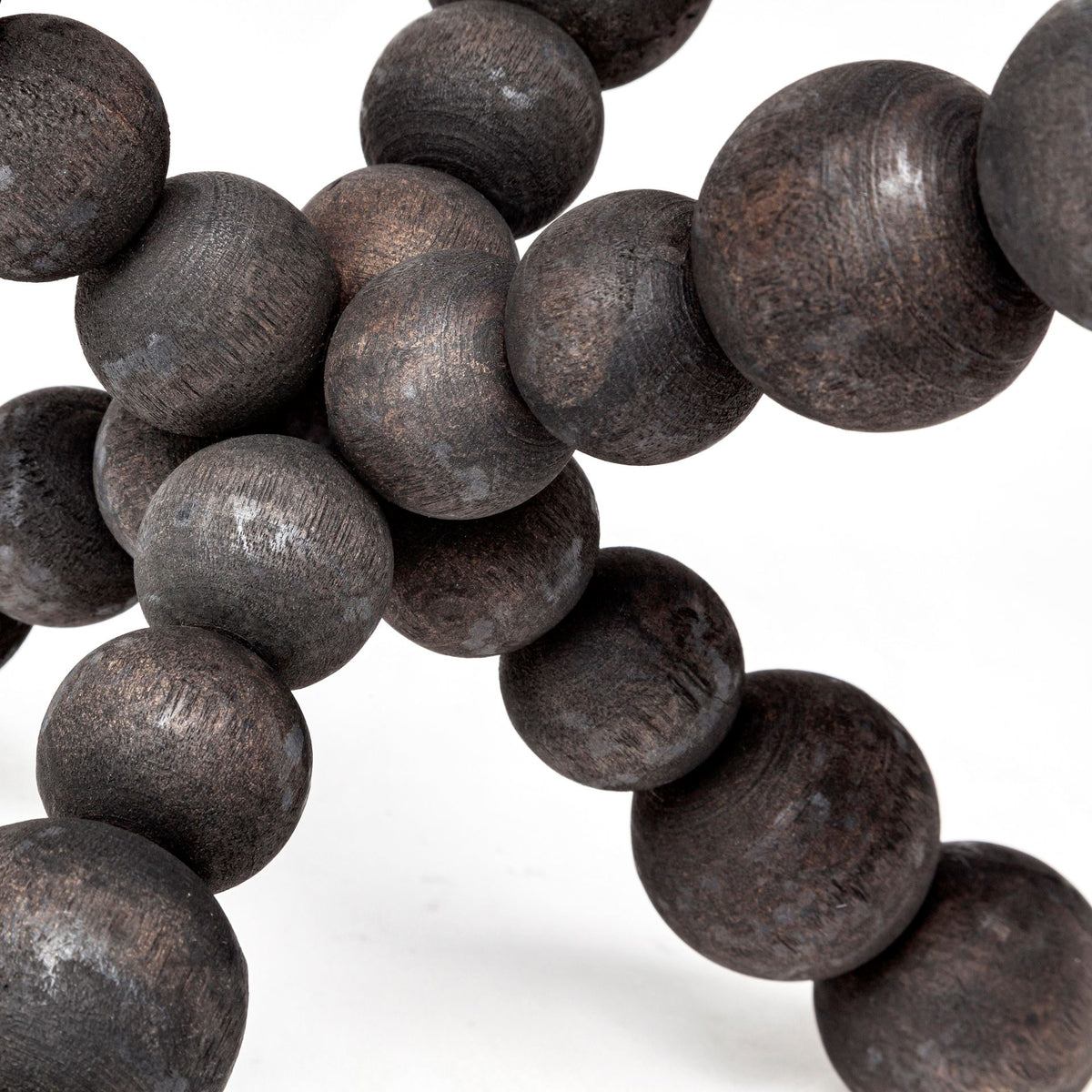 Carollan II Large Black Geometric Wood Ball Jack - 9" x 9"-Objects-DECOROLALA