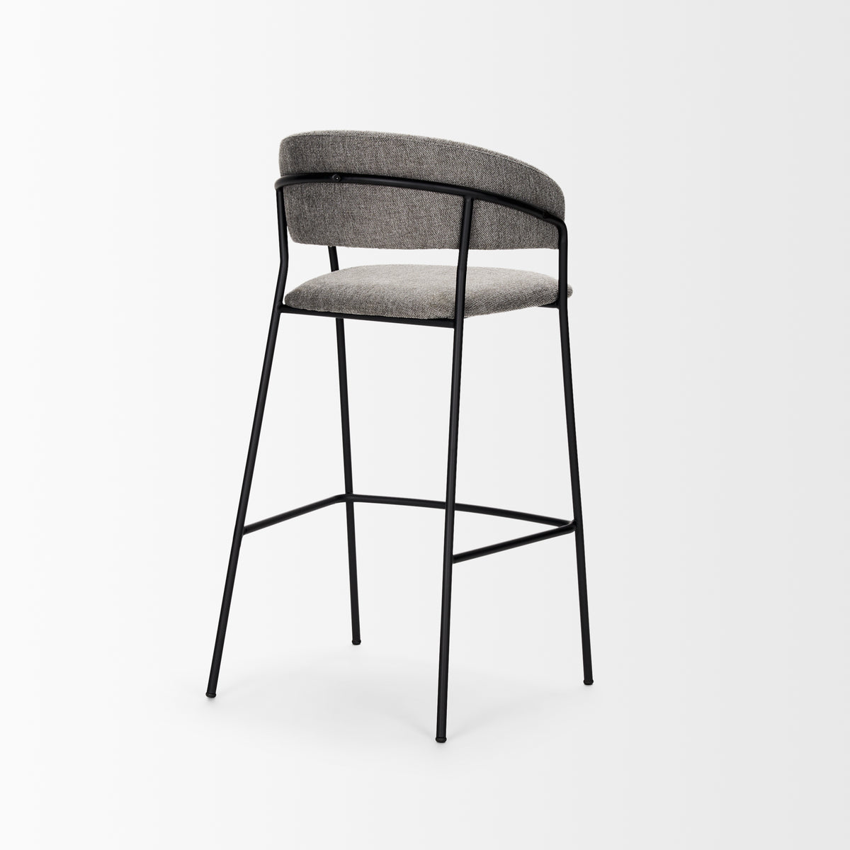 Carolyn Bar Stool w/ Oatmeal Fabric & Matte Black Metal-Bar Stools-DECOROLALA