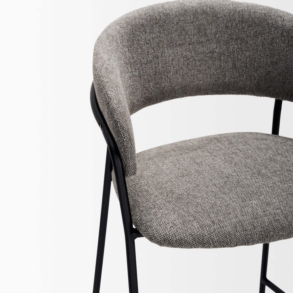 Carolyn Bar Stool w/ Oatmeal Fabric & Matte Black Metal-Bar Stools-DECOROLALA