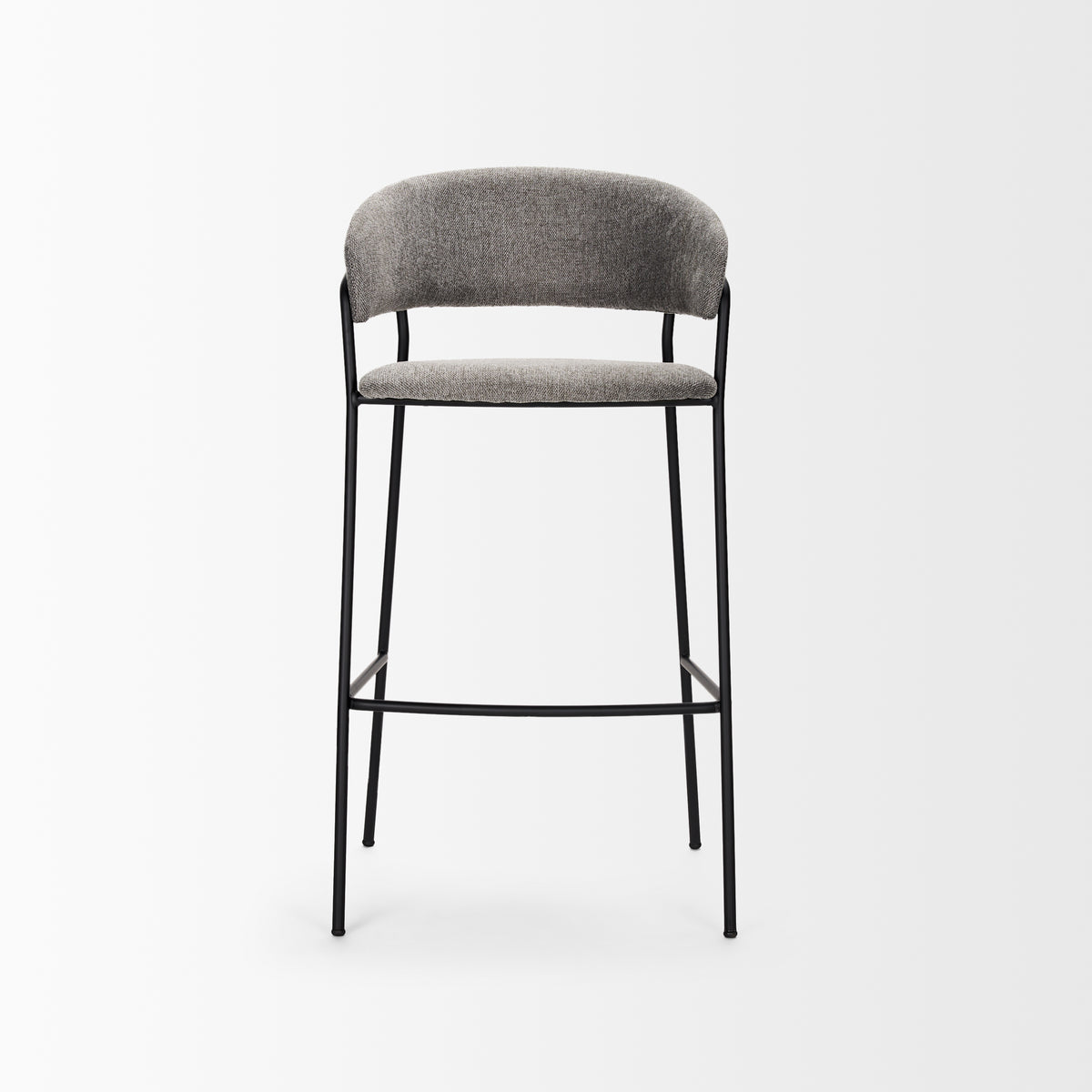 Carolyn Bar Stool w/ Oatmeal Fabric & Matte Black Metal-Bar Stools-DECOROLALA